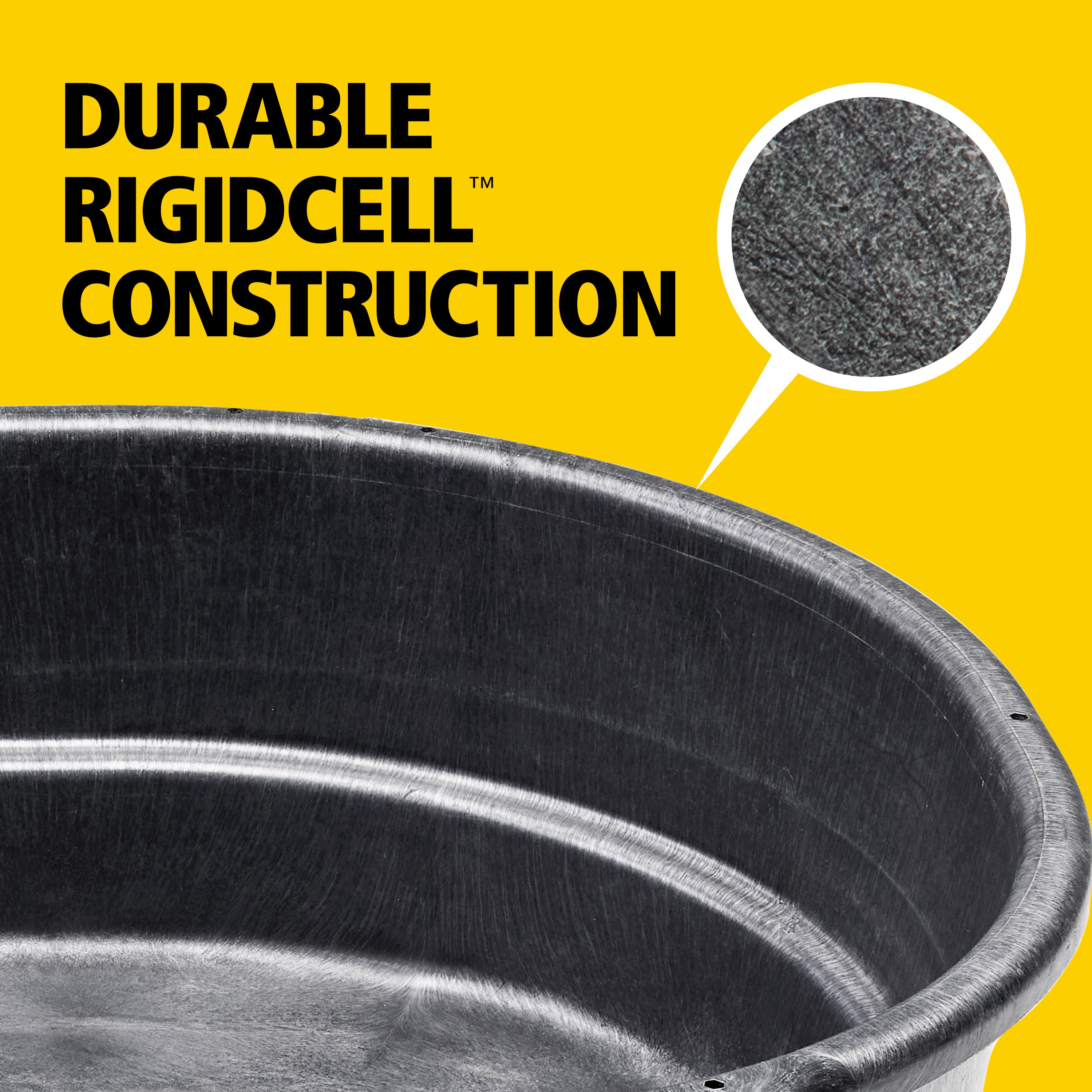 The BRUTE 120 Gallon Low Profile Stock Tank in black is perfect for water trough, horse trough, or livestock tank use. Made by Rubbermaid Commercial, this tank is durable and reliable for all your watering needs.