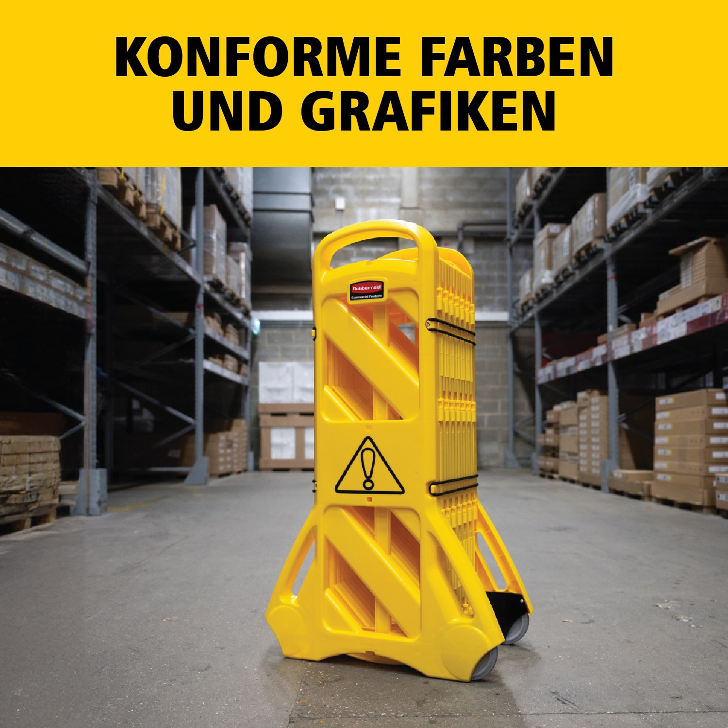 Einfach zu bedienen, gut zu sehen, schnell zu bewegen und leicht zu verstauen: Die mobile Absperrung besteht aus beweglichen Elementen mit einer Gesamtlänge von bis zu 4 Metern. Sie kann gerade, gebogen oder kreisförmig eingesetzt werden. ANSI- / OSHA-konforme Farben.