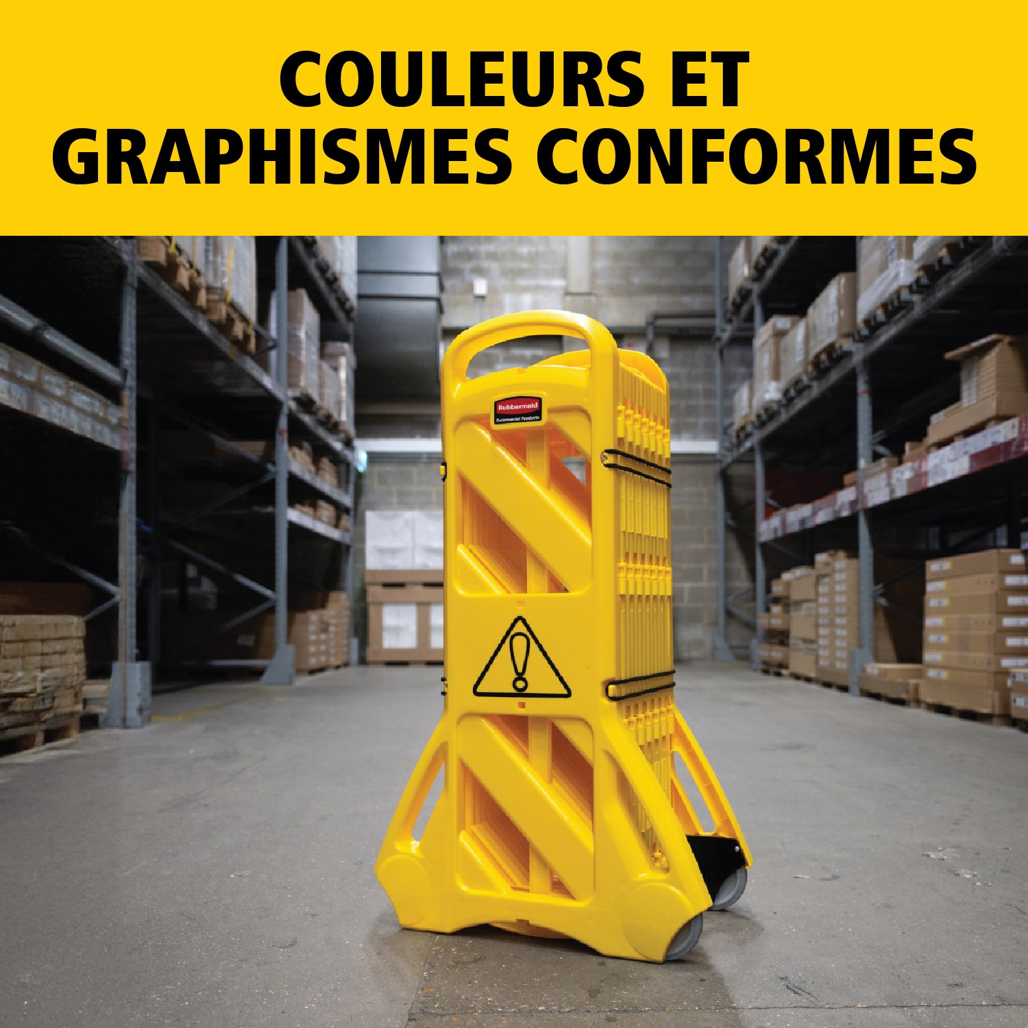 Visible de loin, facile à utiliser, facile à déplacer et facile à ranger, cette barrière mobile de 4 m est faite de panneaux articulés. Elle peut se positionner en ligne droite, en courbe ou en cercle. Ses couleurs sont conformes ANSI/OSHA.