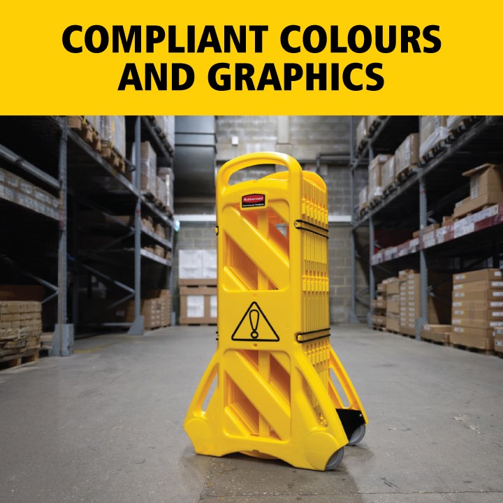 Rubbermaid Commercial Products Plastic Foldable Safety Barrier | 4m Length | For Spills, Maintenance & Construction | Yellow | FG9S1100YEL