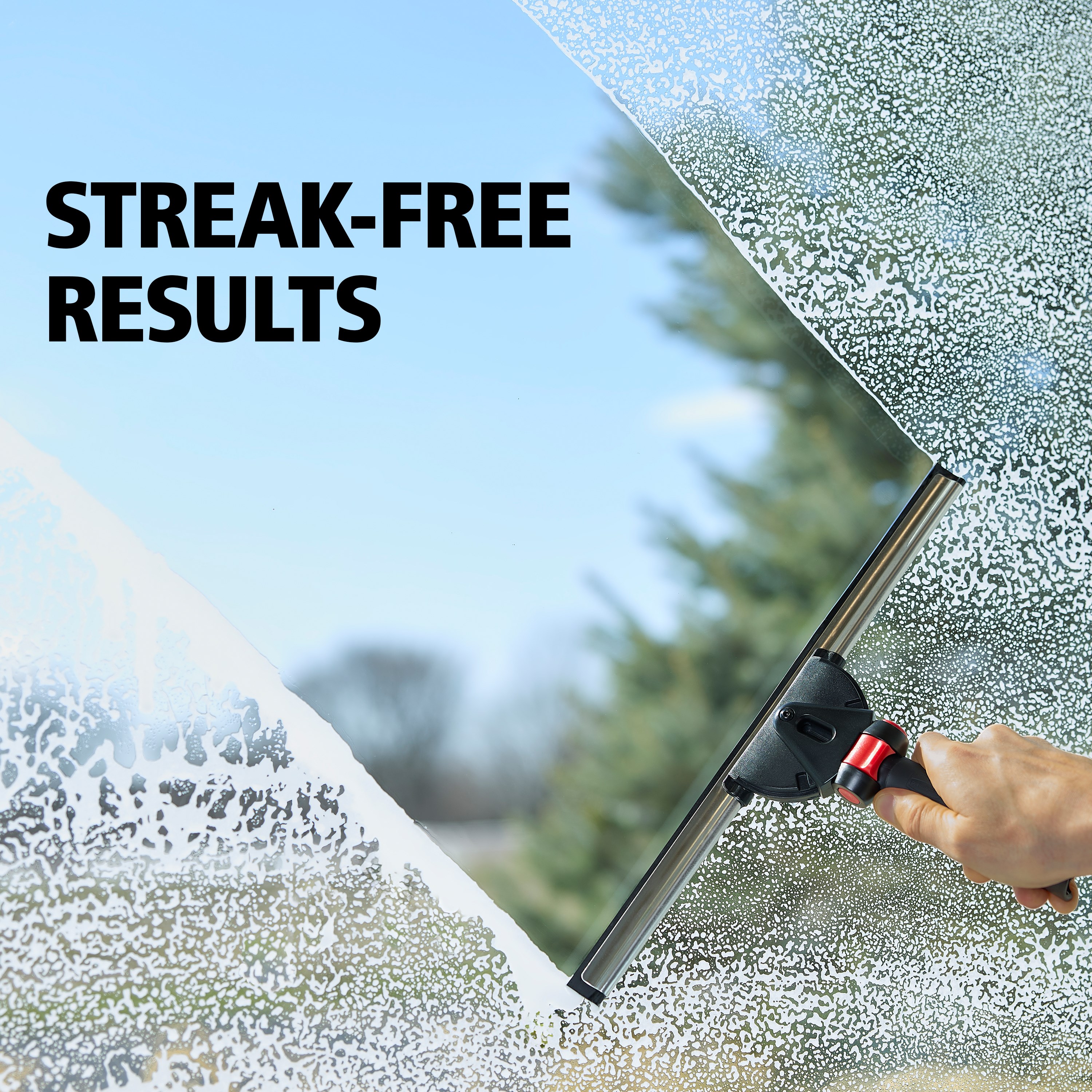 The Rubbermaid Commercial Products® 14-Inch Glass Squeegee delivers streak-free results with every swipe. Its soft rubber blade glides effortlessly over glass, ensuring a spotless, professional finish on the first try.