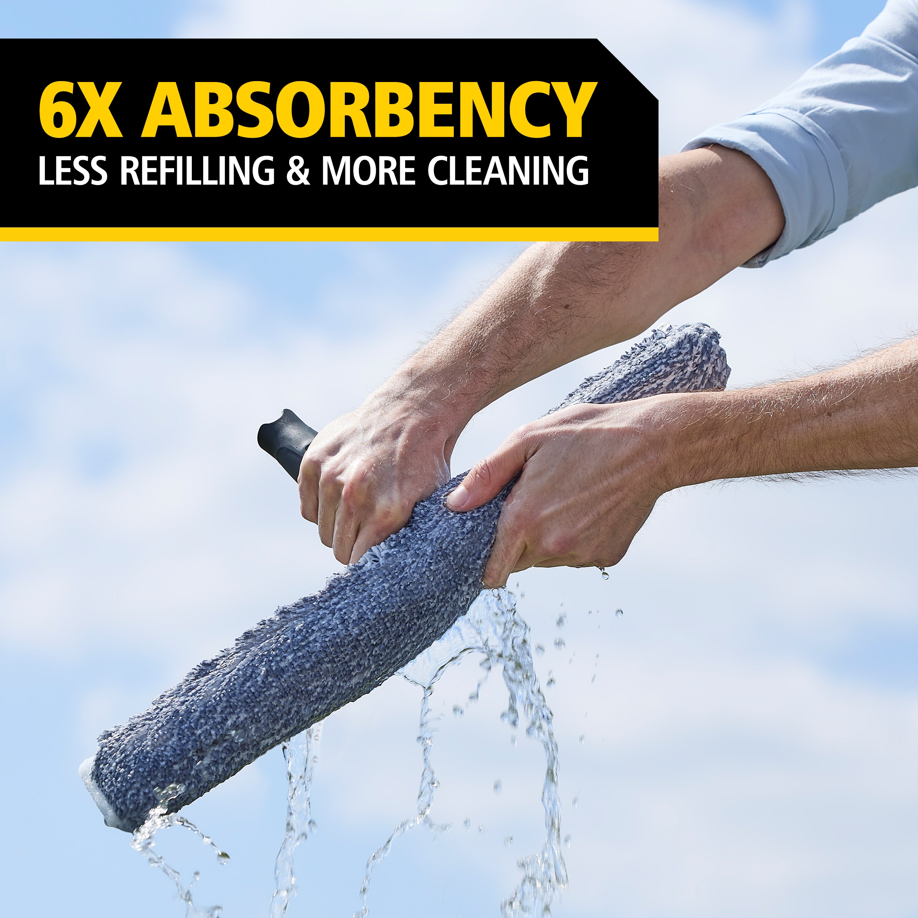 The 14-Inch Microfiber Glass Washer is designed for effortless, streak-free cleaning on windows, glass, and other smooth surfaces. Its quick-connect versatility allows seamless compatibility with all HYGEN™ Quick-Connect handles.