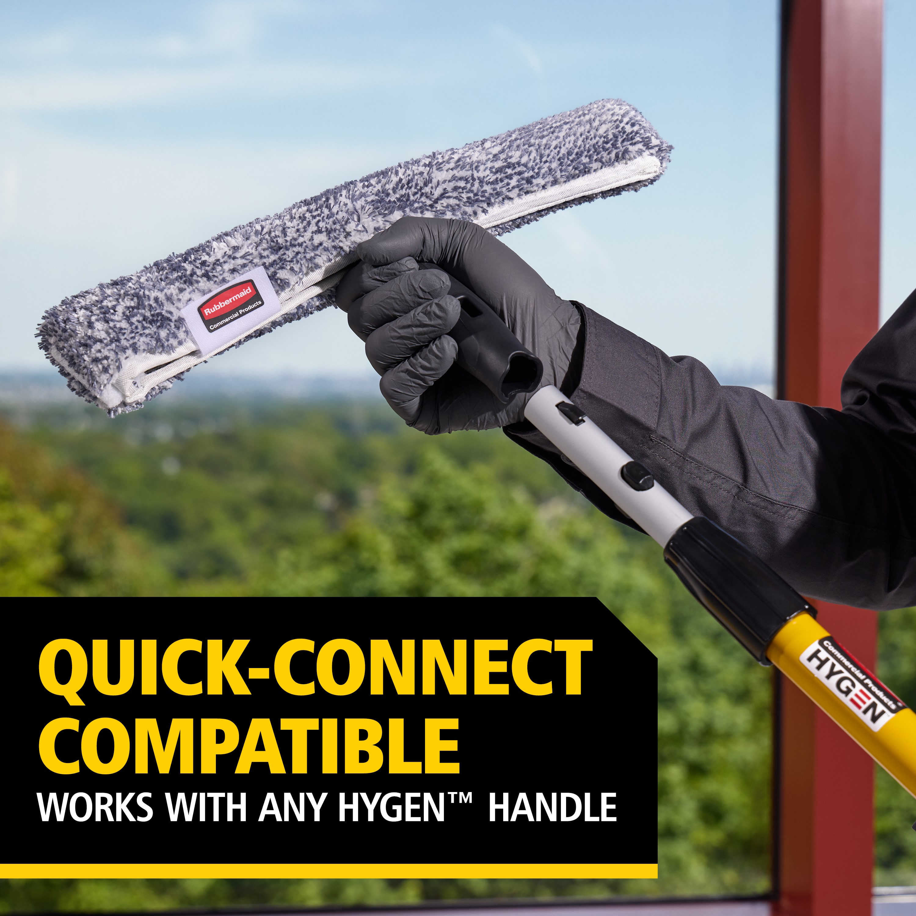 The 18-Inch Microfiber Glass Washer Sleeve works with the 18-Inch Microfiber Glass Washer to deliver streak-free glass cleaning. The high-absorbency microfiber sleeve absorbs more than 6x its weight—for fewer trips to your bucket and more time spent cleaning.