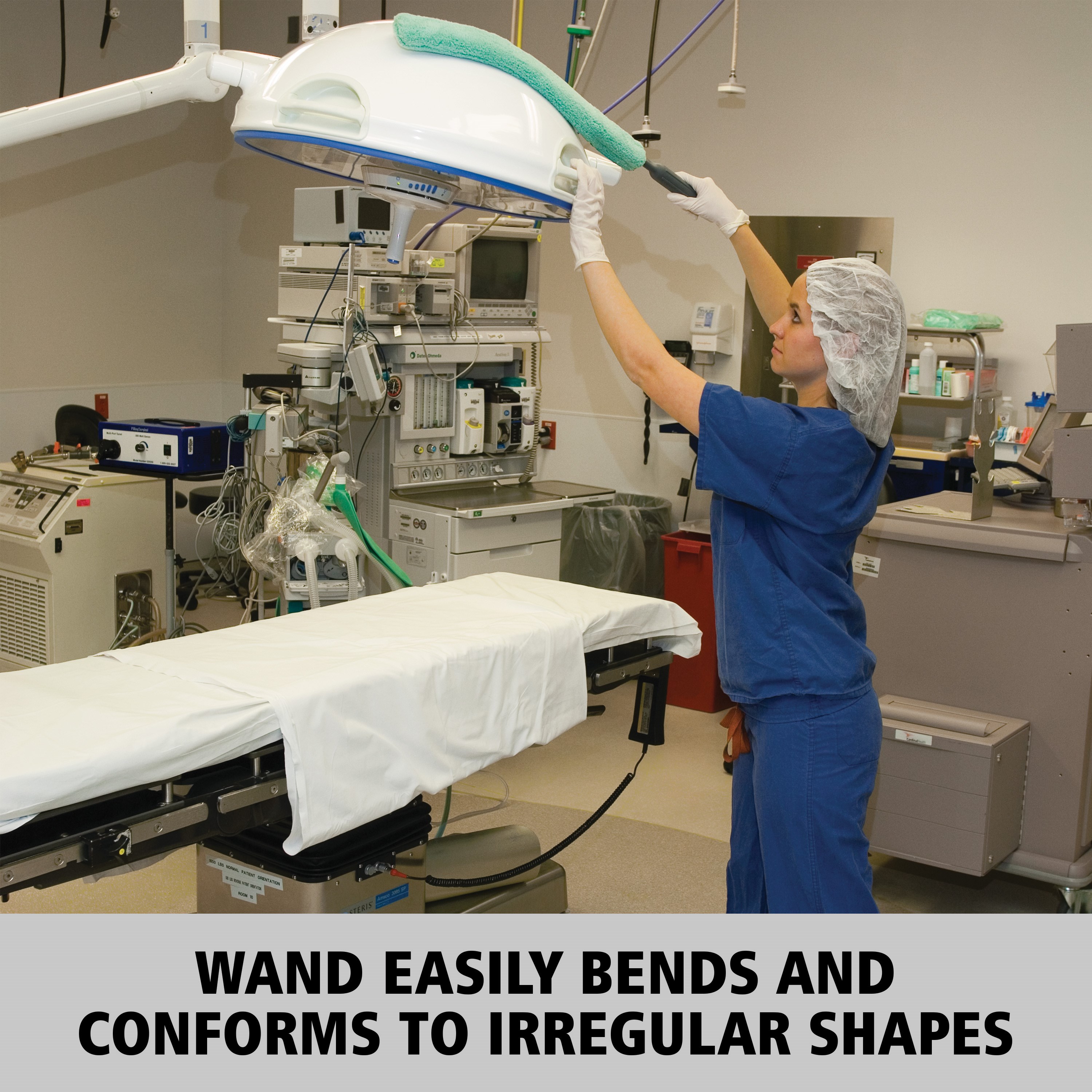 HYGEN™ Microfiber Quick-Connect Flexi-Wand and Duster helps remove dust from crevices and hard-to-reach places.