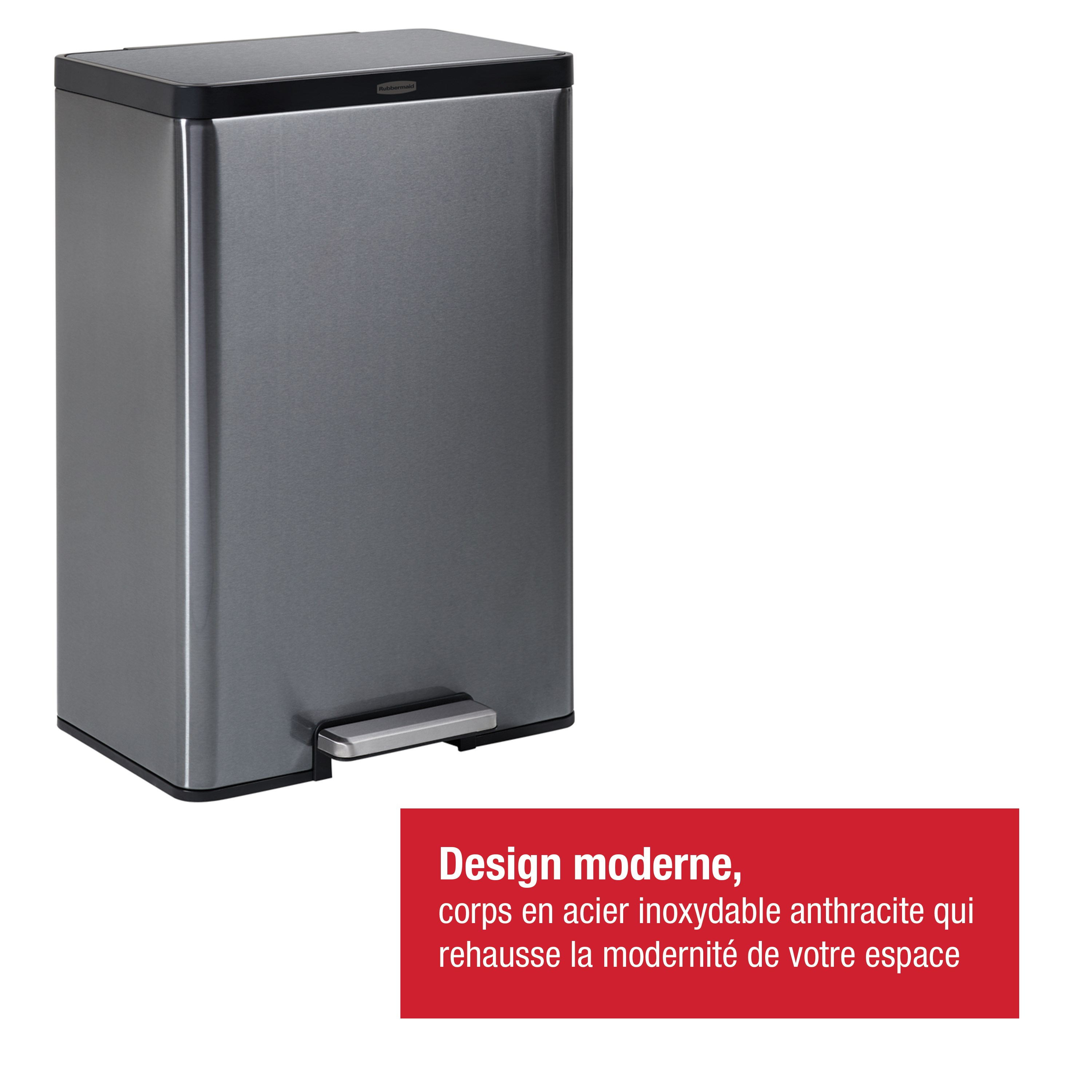 Rubbermaid Elite 45L/12G Stainless Steel Step-On Bin Thumbnail 1