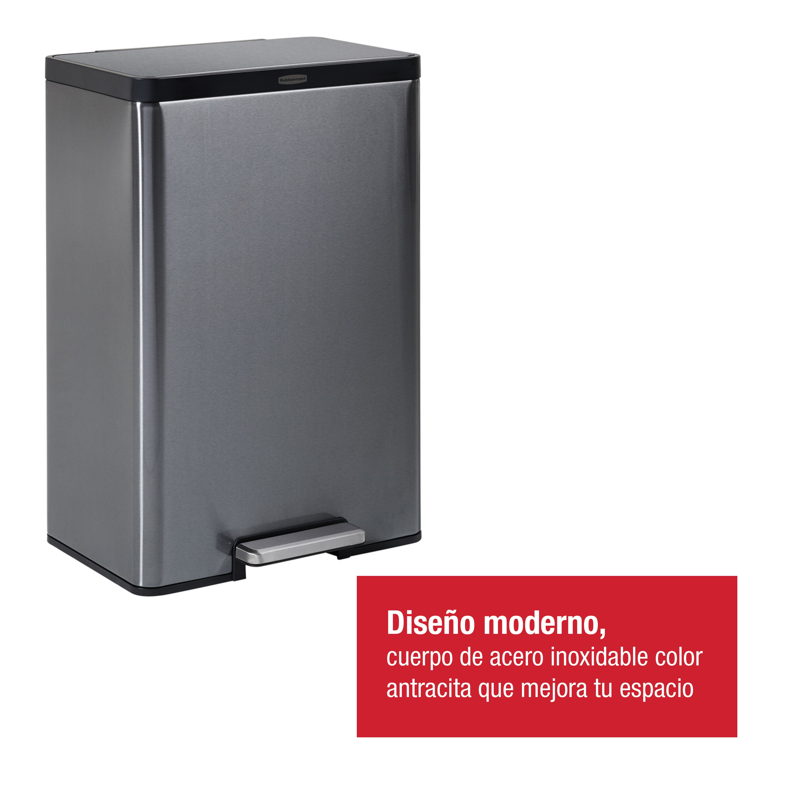 Rubbermaid Elite 45L/12G Stainless Steel Step-On Bin Thumbnail 1
