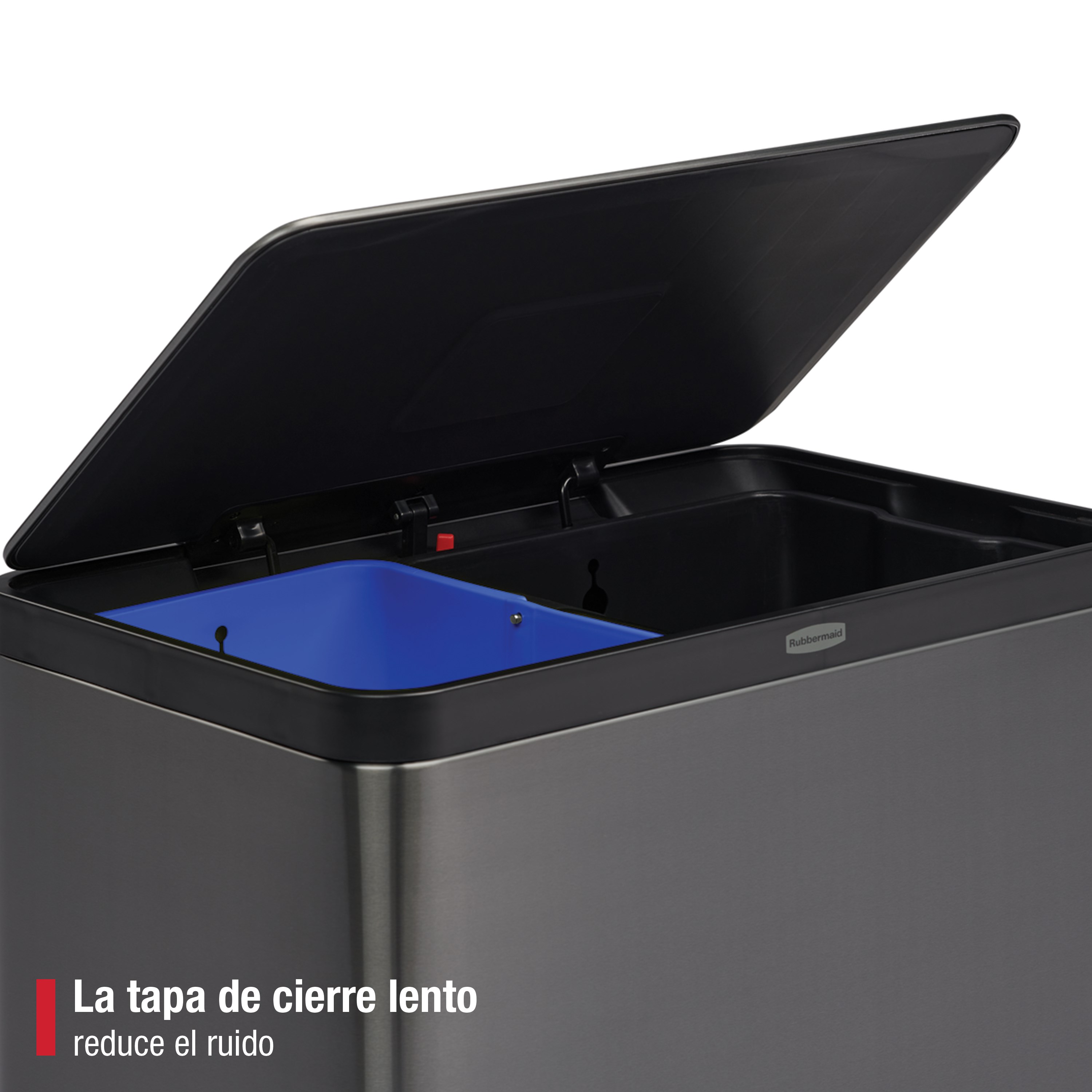 Rubbermaid Elite 60L/15.9G Stainless Steel Step-On Bin, Dual Stream Thumbnail 3