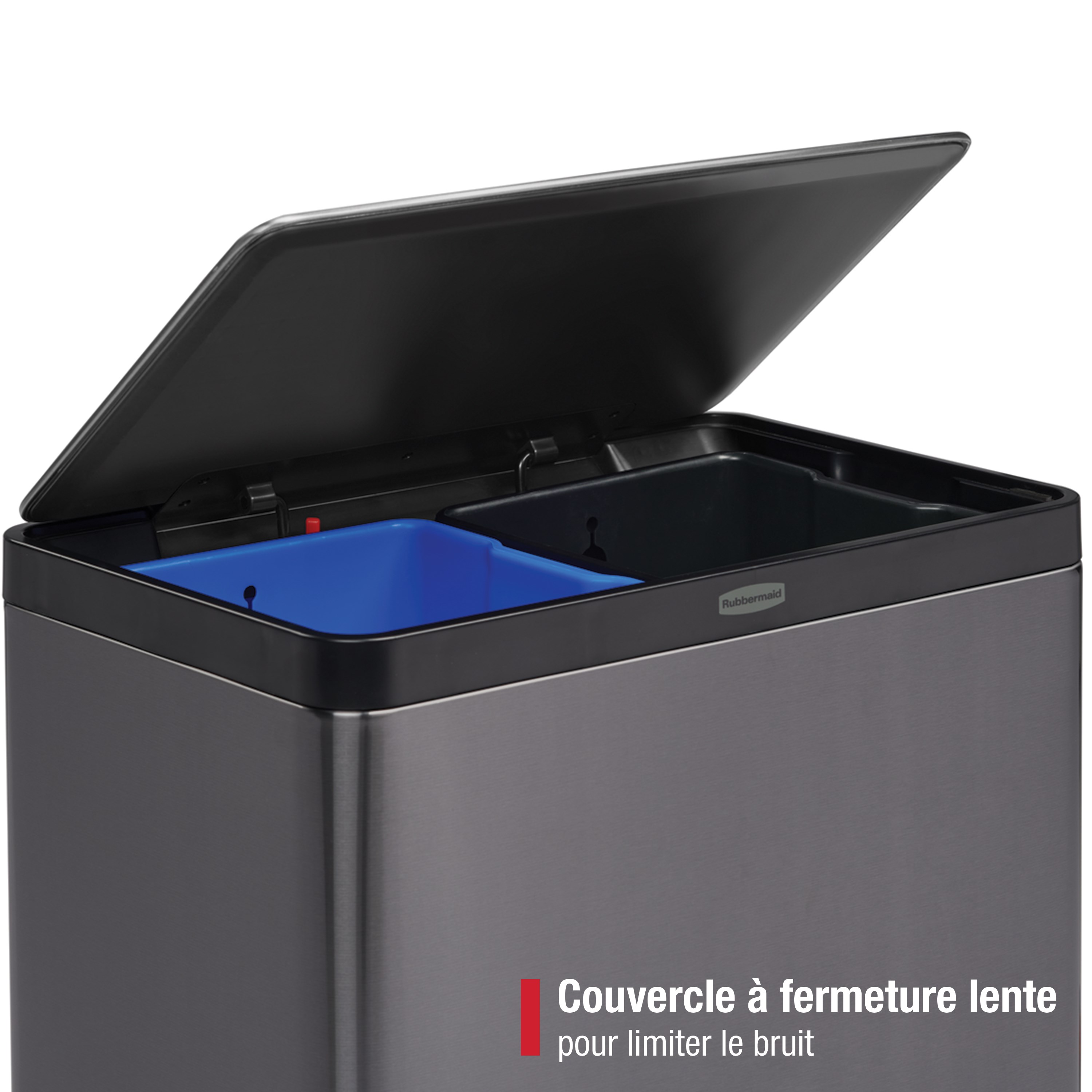 Rubbermaid Elite 39L/10.5G Stainless Steel Step-On Bin, Dual Stream Thumbnail 3