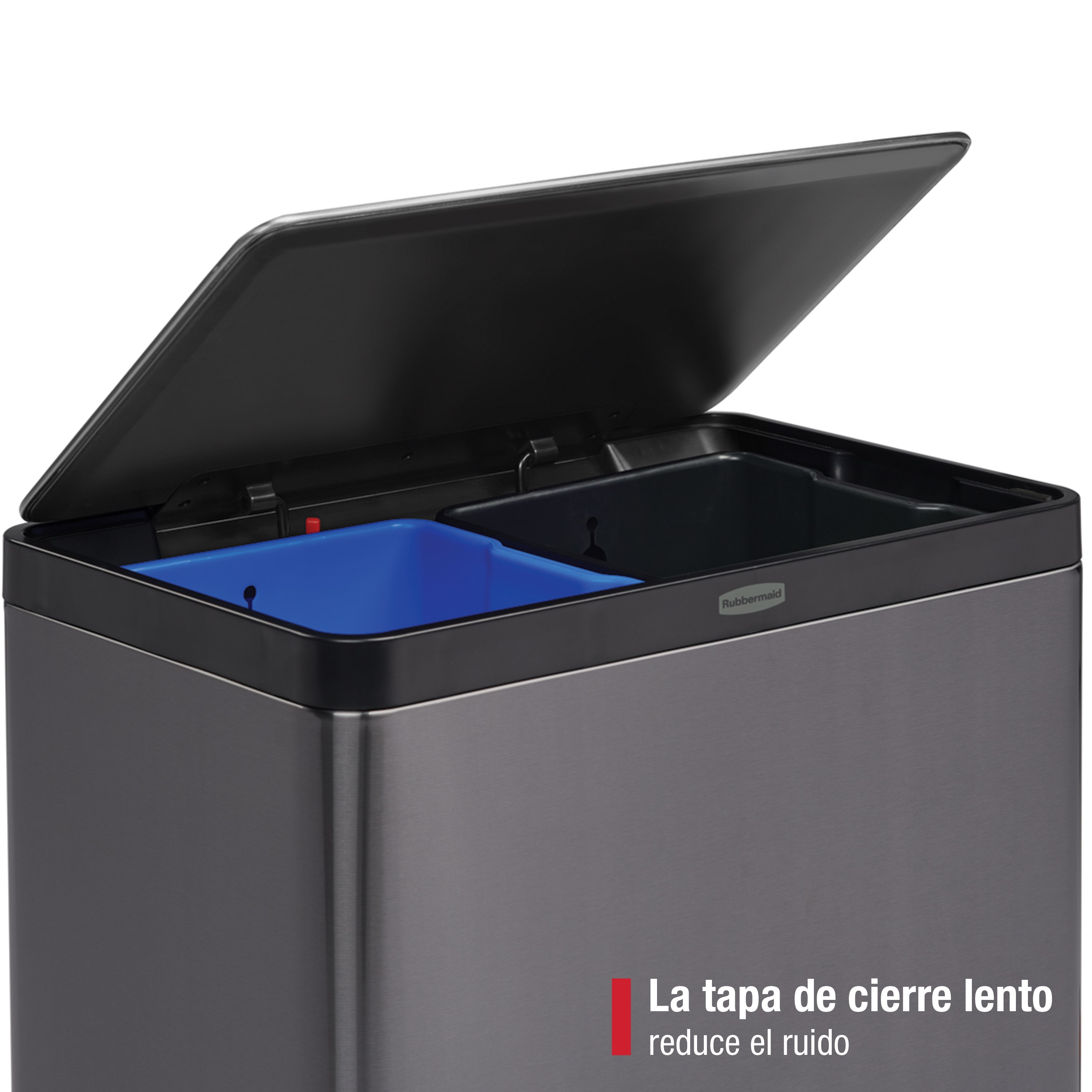 Rubbermaid Elite 39L/10.5G Stainless Steel Step-On Bin, Dual Stream Thumbnail 4