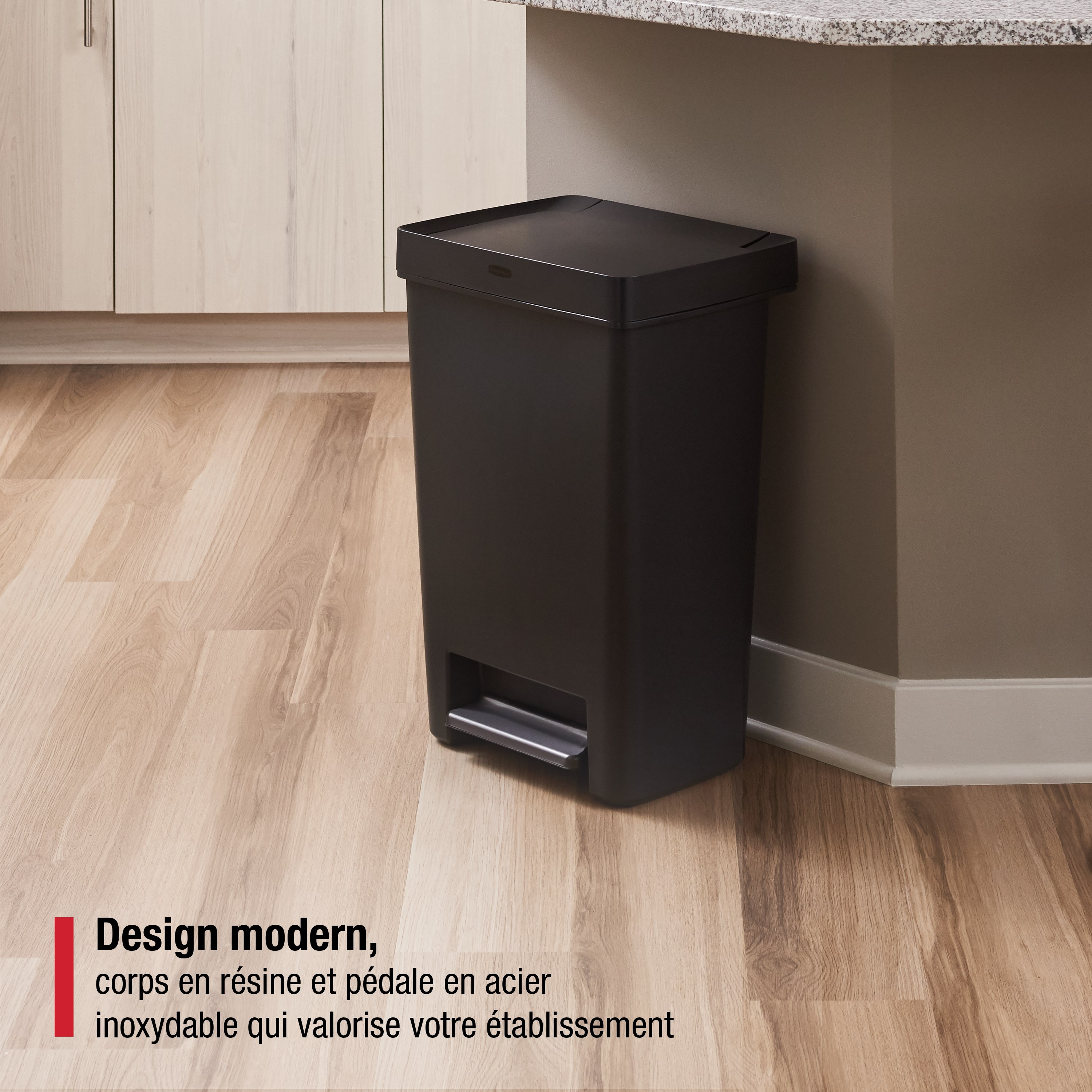 Rubbermaid Premier Series II 46L/12.4G Step-On Bin, Charcoal Thumbnail 1