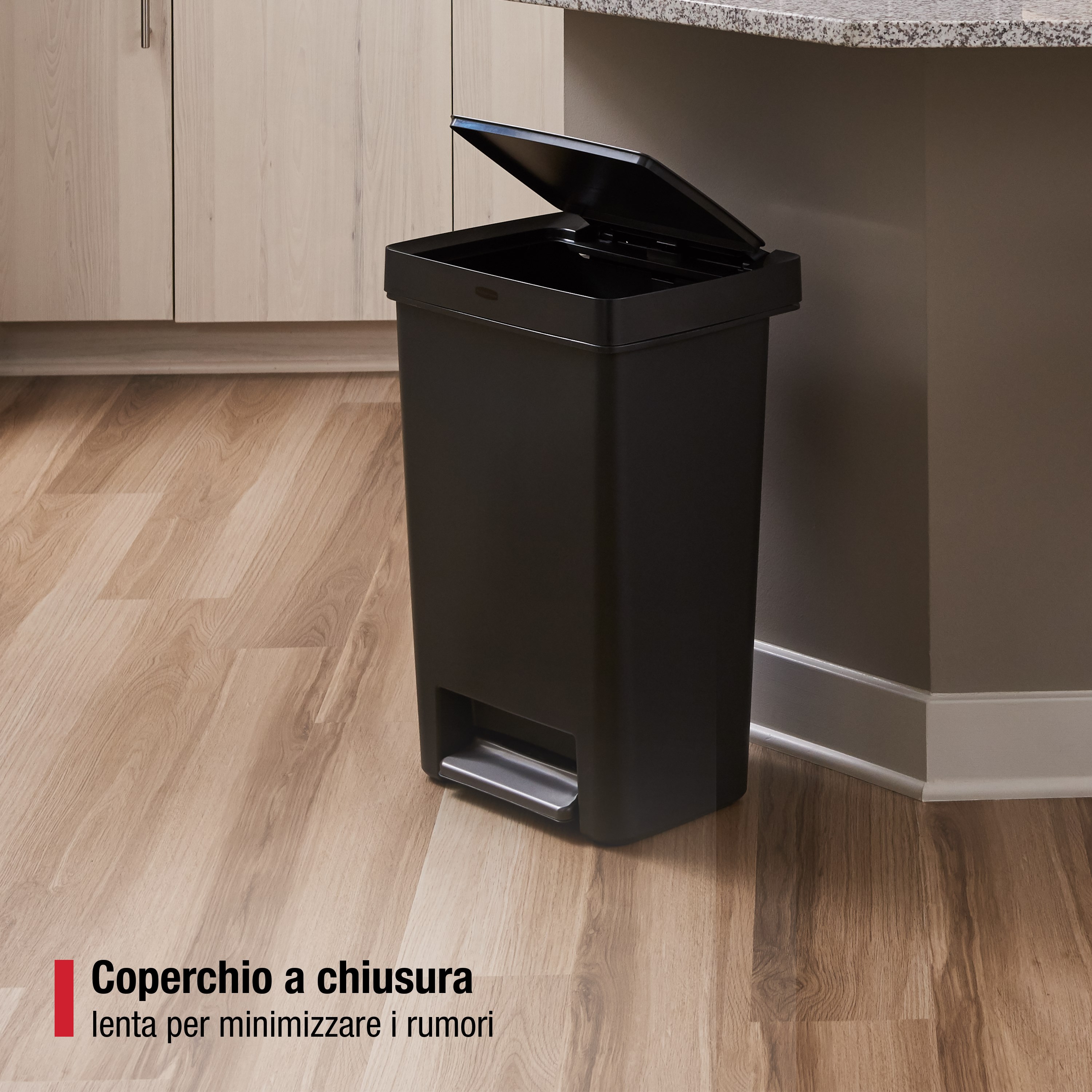 Rubbermaid Premier Series II 46L/12.4G Step-On Bin, Charcoal Thumbnail 2