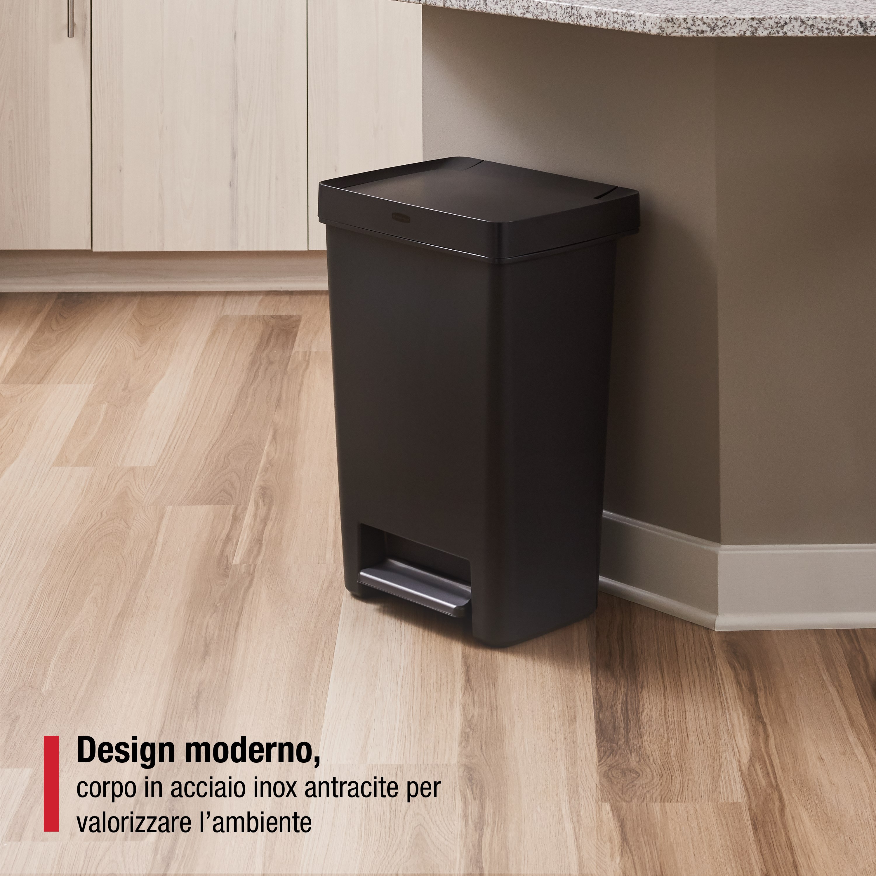 Rubbermaid Premier Series II 46L/12.4G Step-On Bin, Charcoal Thumbnail 4