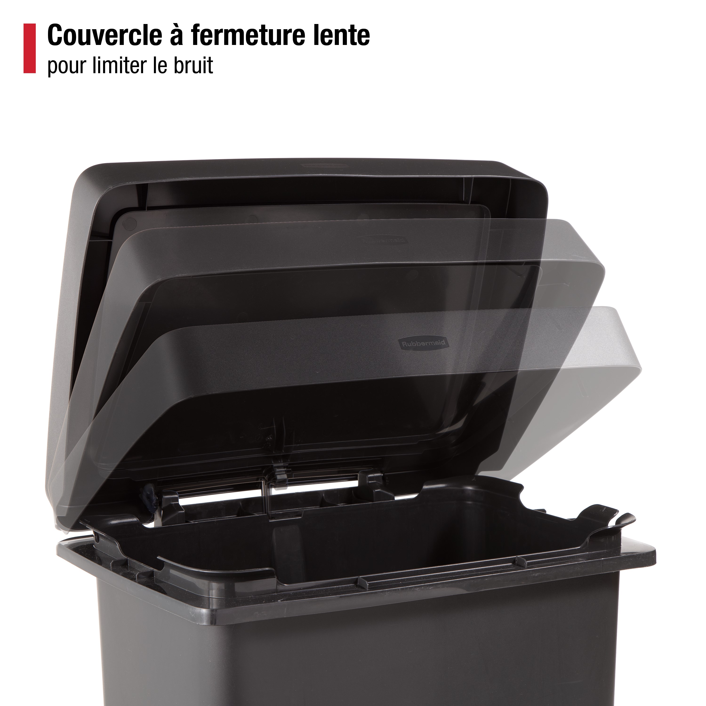 Durable Rubbermaid Stainless Steel Step-On Bin designed for professional facilities. Ideal for hotels, restaurants, offices, and healthcare spaces, with a hands-free pedal, fingerprint-resistant finish, and quiet-close lid to enhance cleanliness and efficiency.