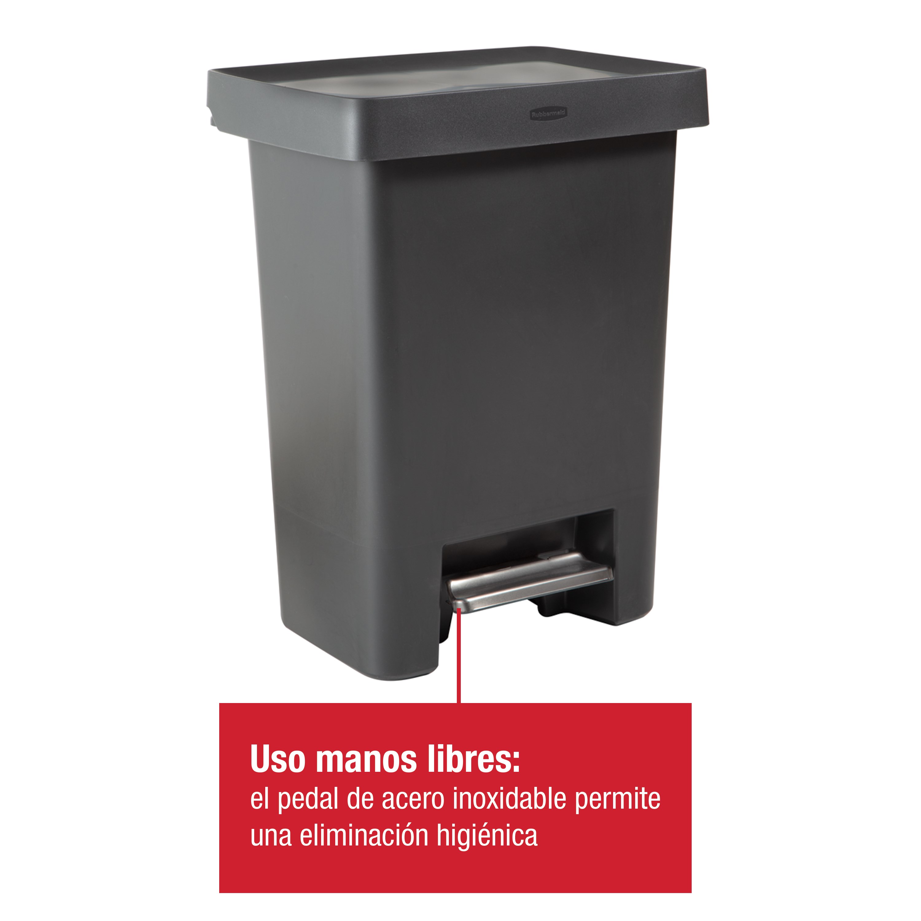 Rubbermaid Premier Series 71L/19G Step-On Bin, Charcoal, Single or Dual Stream Thumbnail 4