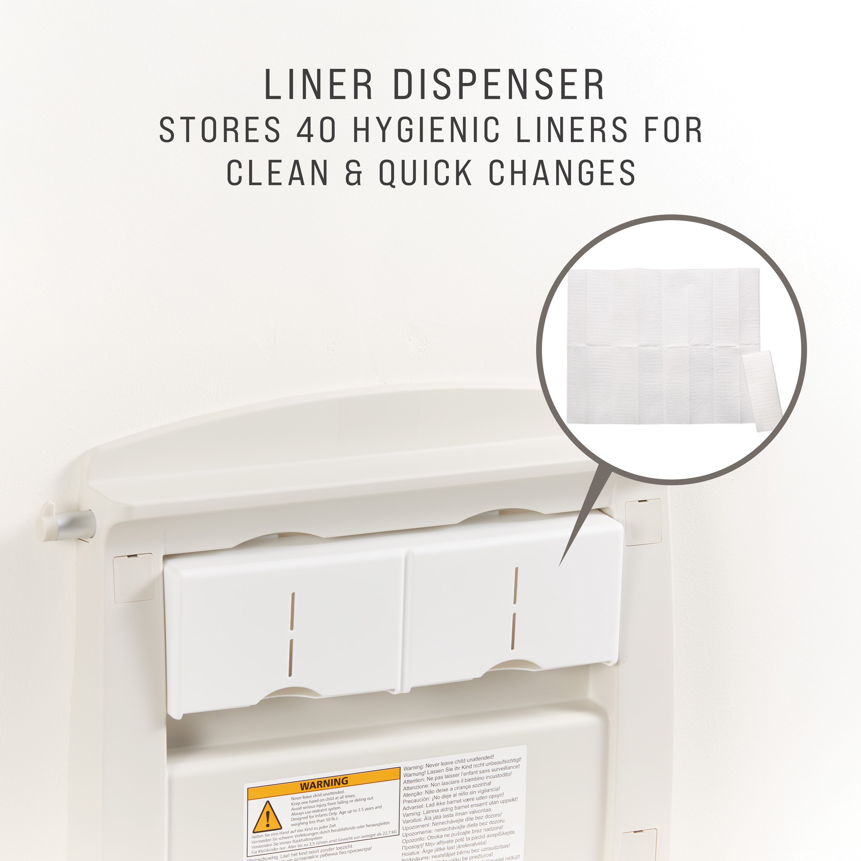 The Rubbermaid Commercial Products Baby Changing Station offers a safe baby changing station with best-in-class durability and convenience.