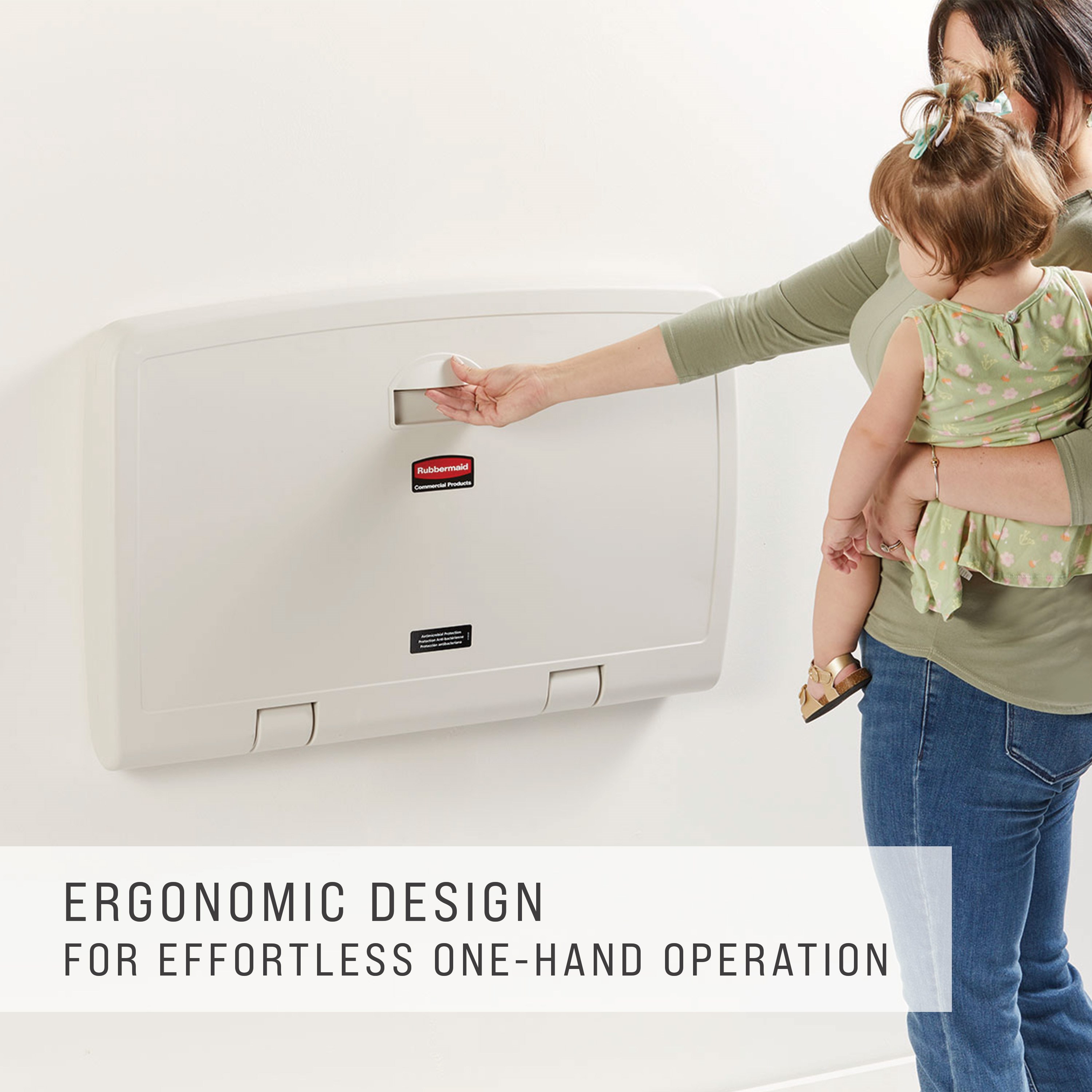 The Rubbermaid Commercial Products Baby Changing Station offers a safe baby changing station with best-in-class durability and convenience.