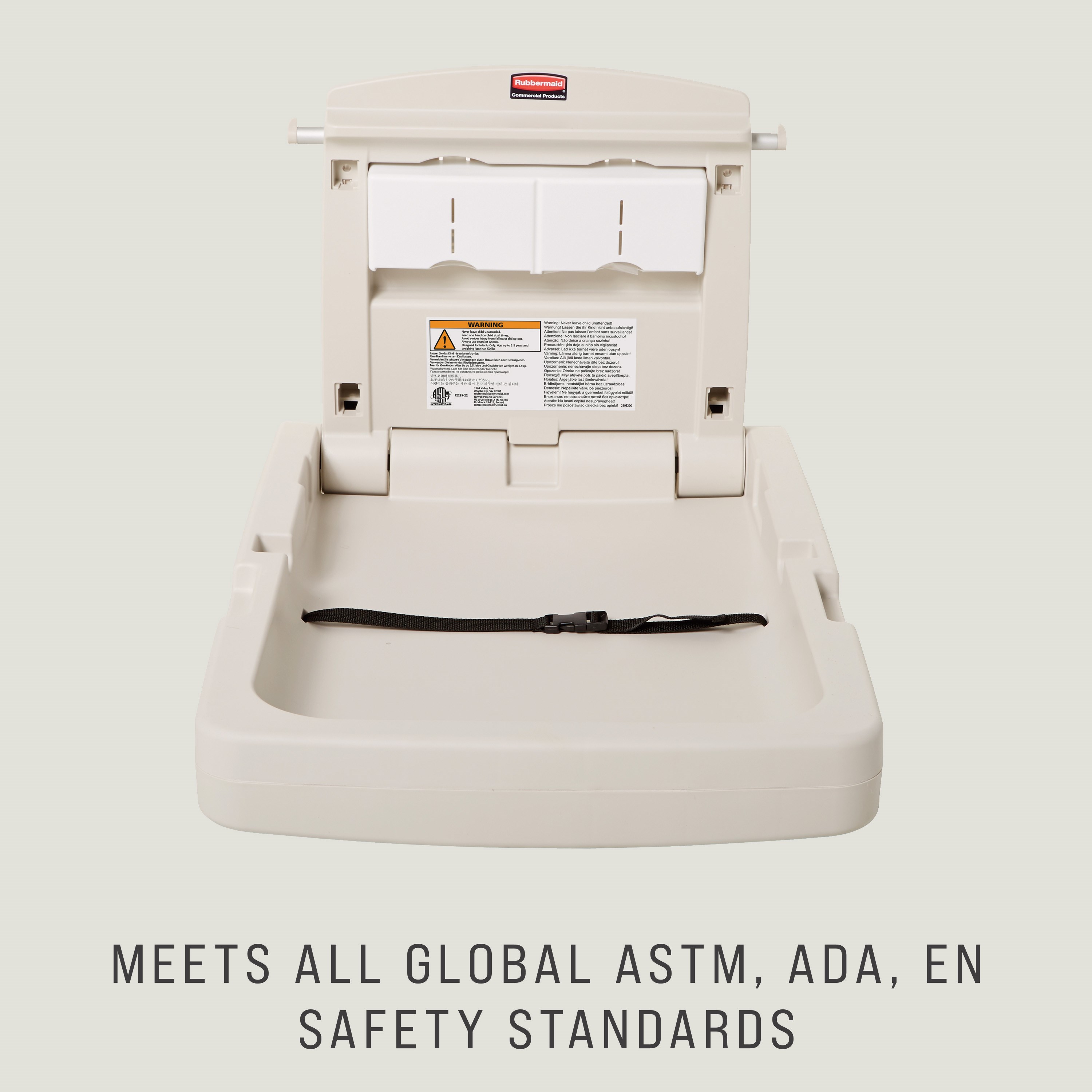 The Rubbermaid Commercial Products Baby Changing Station offers a safe baby changing station with best-in-class durability and convenience.