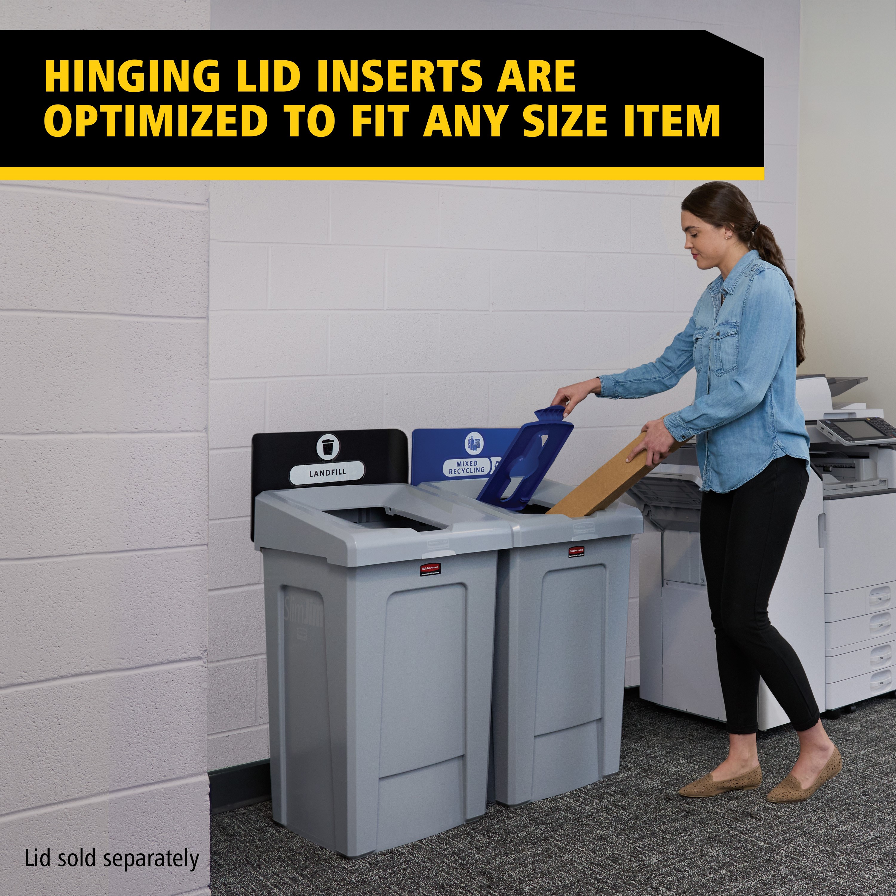 The Slim Jim® Recycling Station offers a front-of-house look with back-of-house functionality. It seamlessly connects with the 23G Slim Jim Recycling Station for a customizable recycling solution.