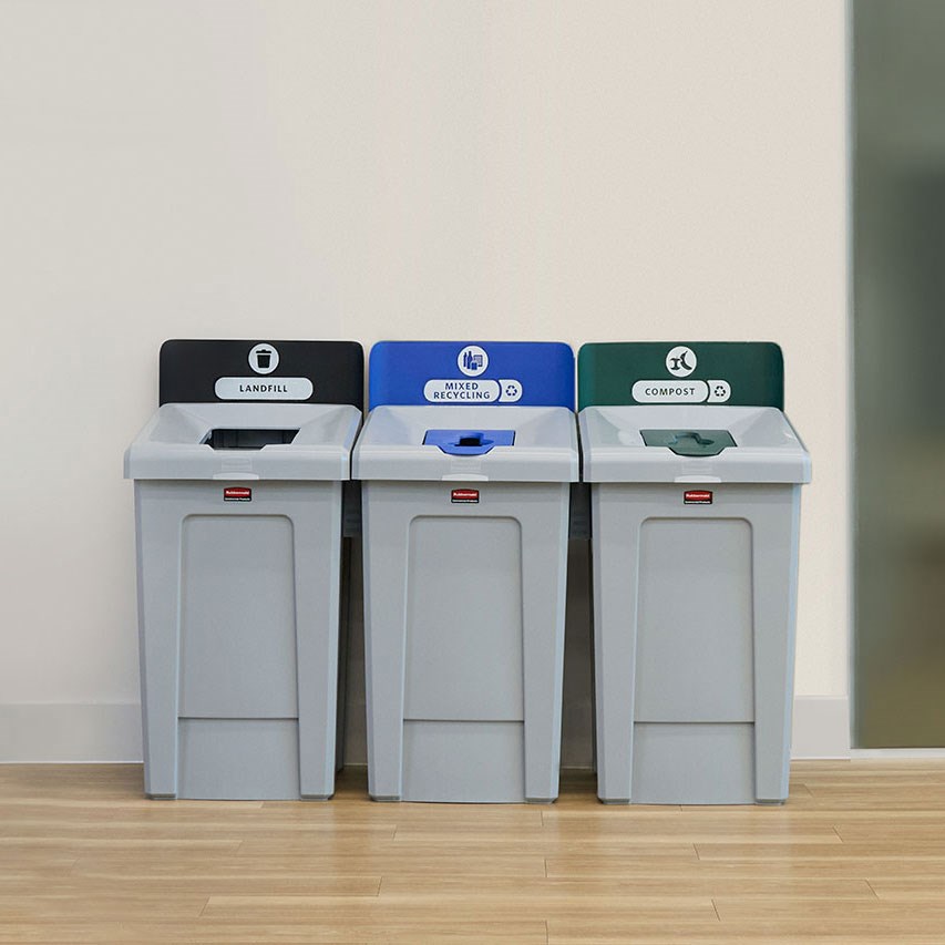 The Slim Jim® Recycling Station offers a front-of-house look with back-of-house functionality. It seamlessly connects with the 23G Slim Jim Recycling Station for a customizable recycling solution.