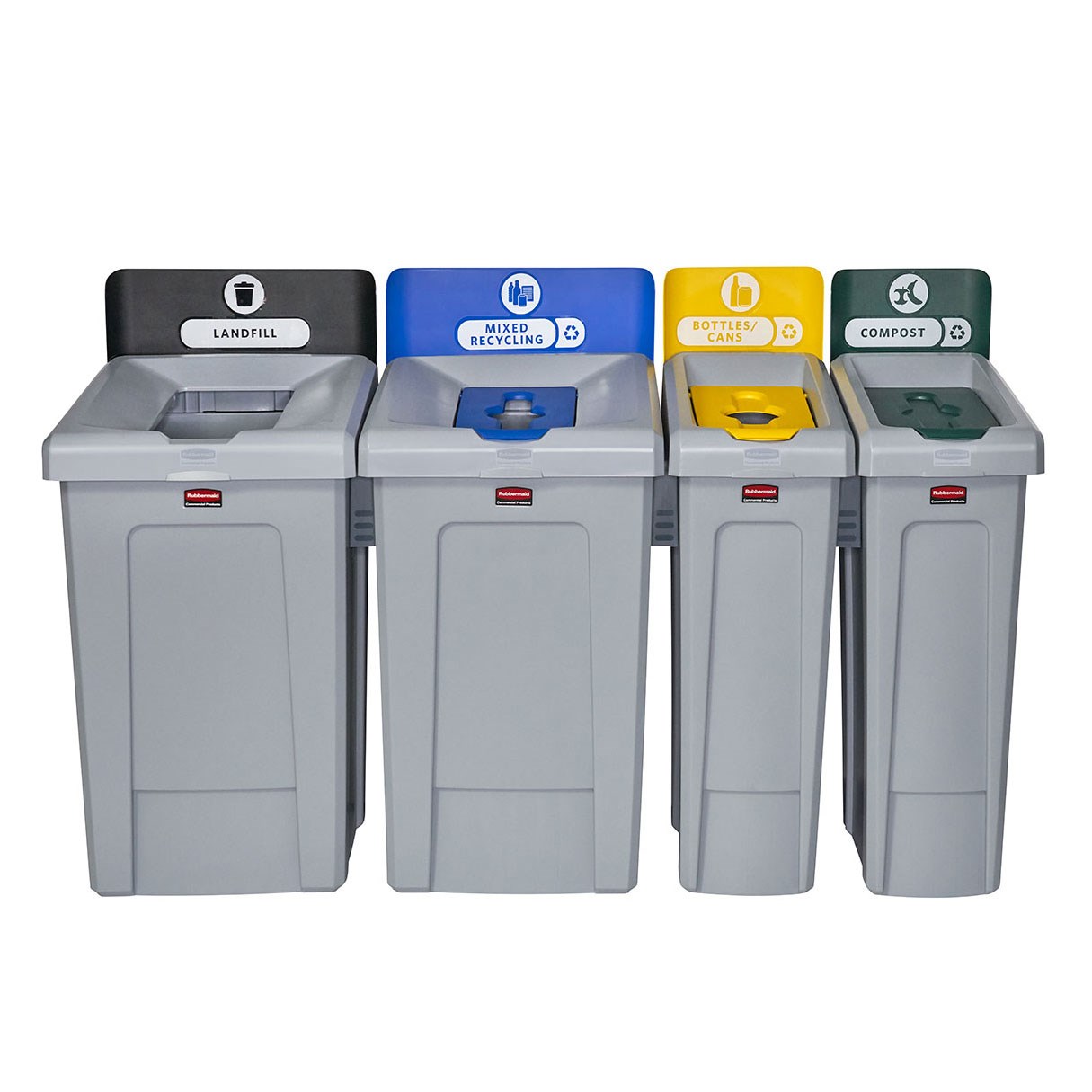 The Slim Jim® Recycling Station offers a front-of-house look with back-of-house functionality. It seamlessly connects with the 33G Slim Jim Recycling Station for a customizable recycling solution.