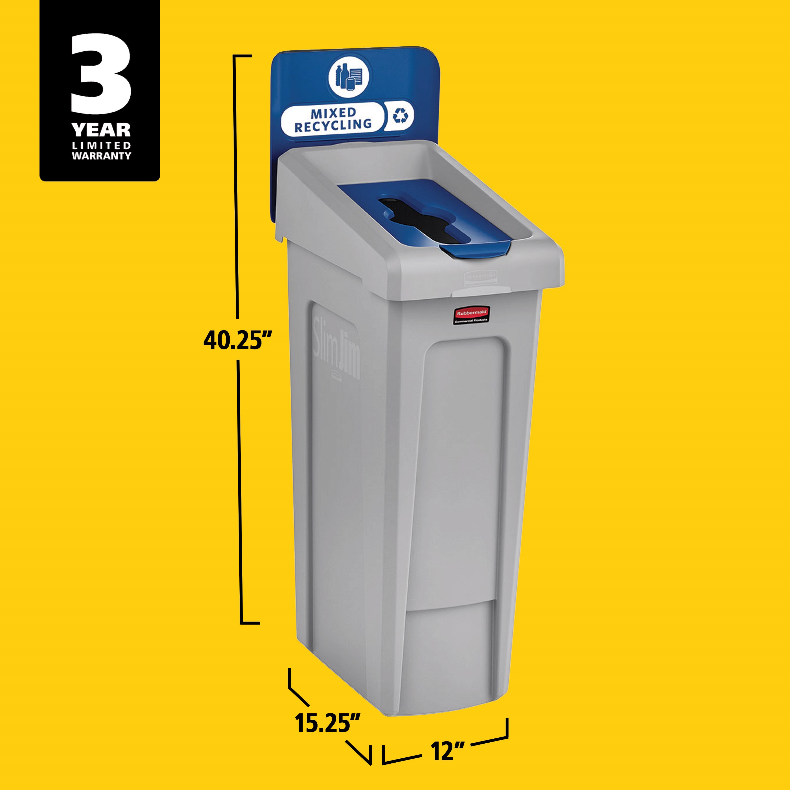 The Slim Jim® Recycling Station offers a front-of-house look with back-of-house functionality. It seamlessly connects with the 33G Slim Jim Recycling Station for a customizable recycling solution.