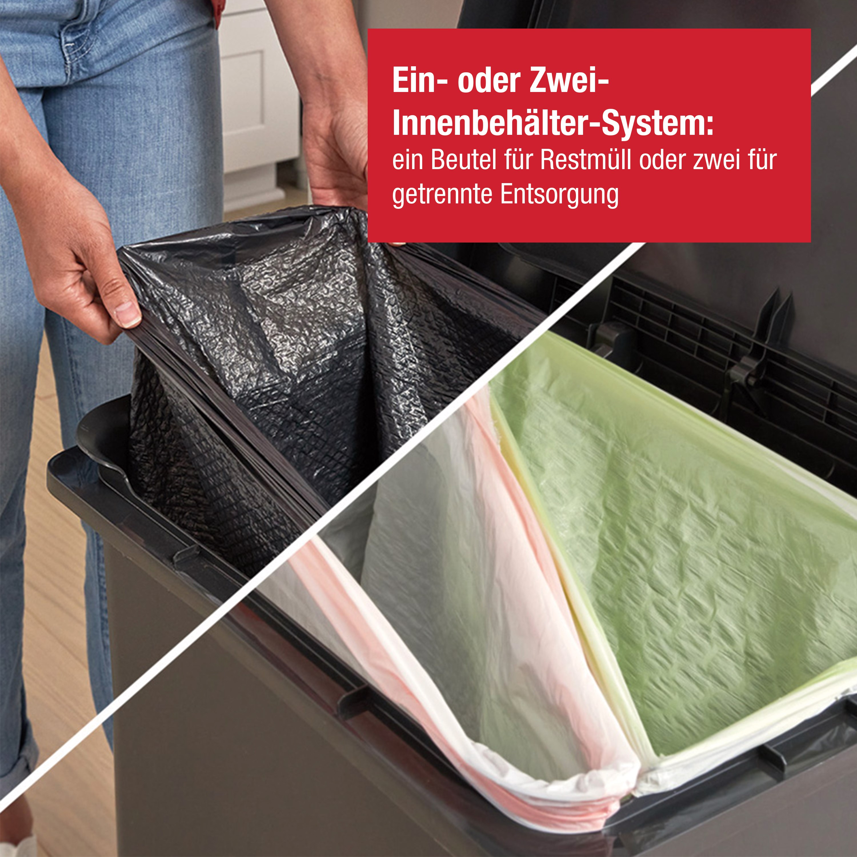 Rubbermaid Premier Series 71L/19G Step-On Bin, Charcoal, Single or Dual Stream Thumbnail 1