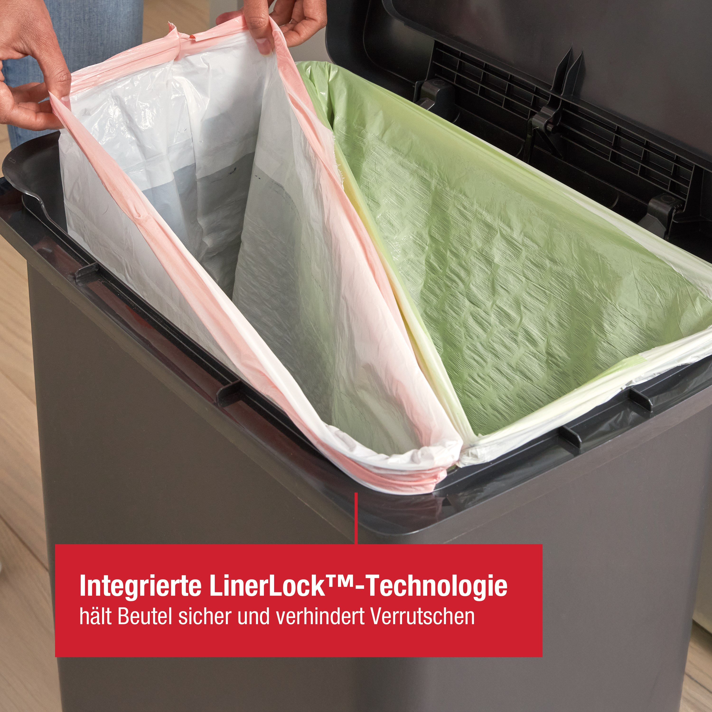 Rubbermaid Premier Series 71L/19G Step-On Bin, Charcoal, Single or Dual Stream Thumbnail 2