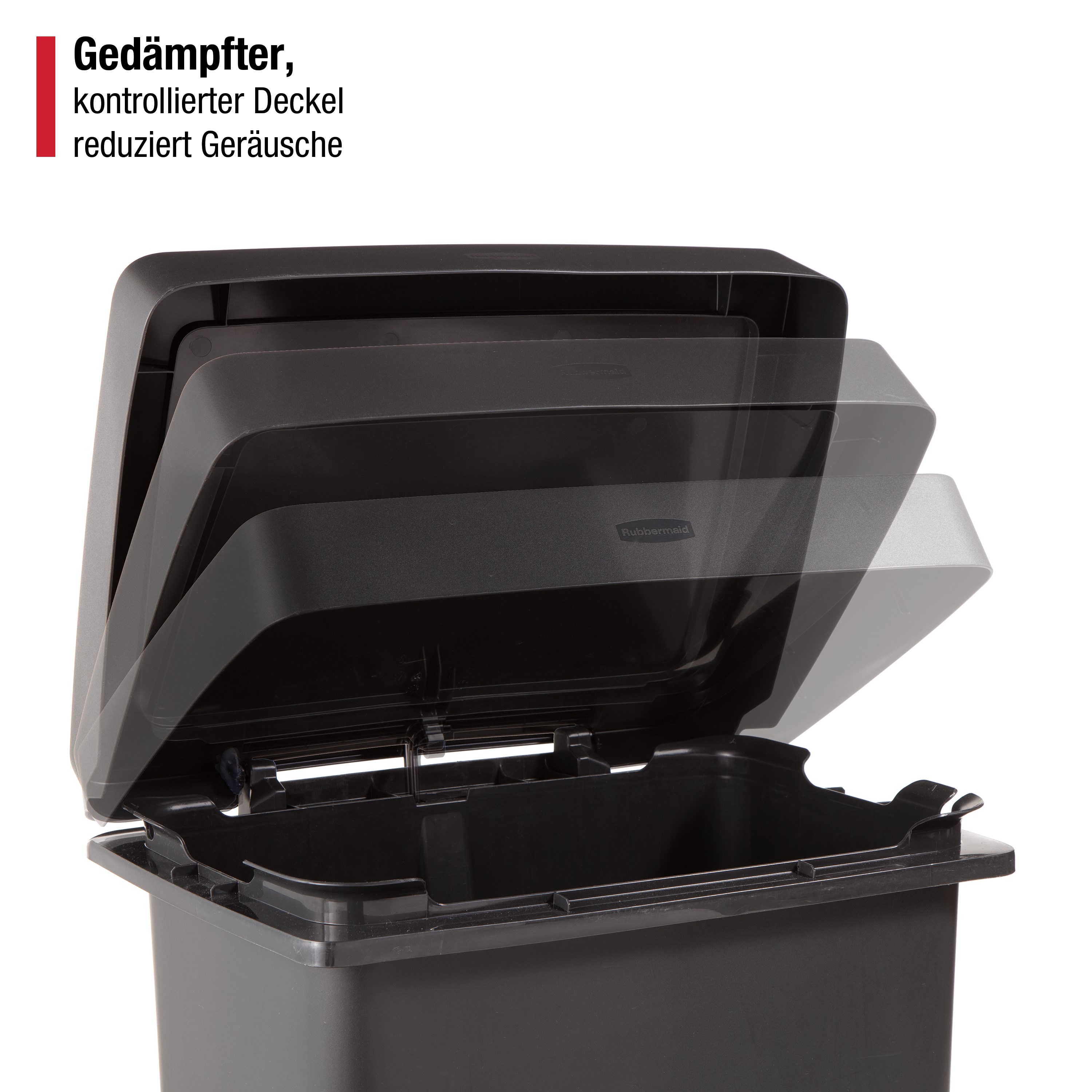 Rubbermaid Premier Series 71L/19G Step-On Bin, Charcoal, Single or Dual Stream Thumbnail 3