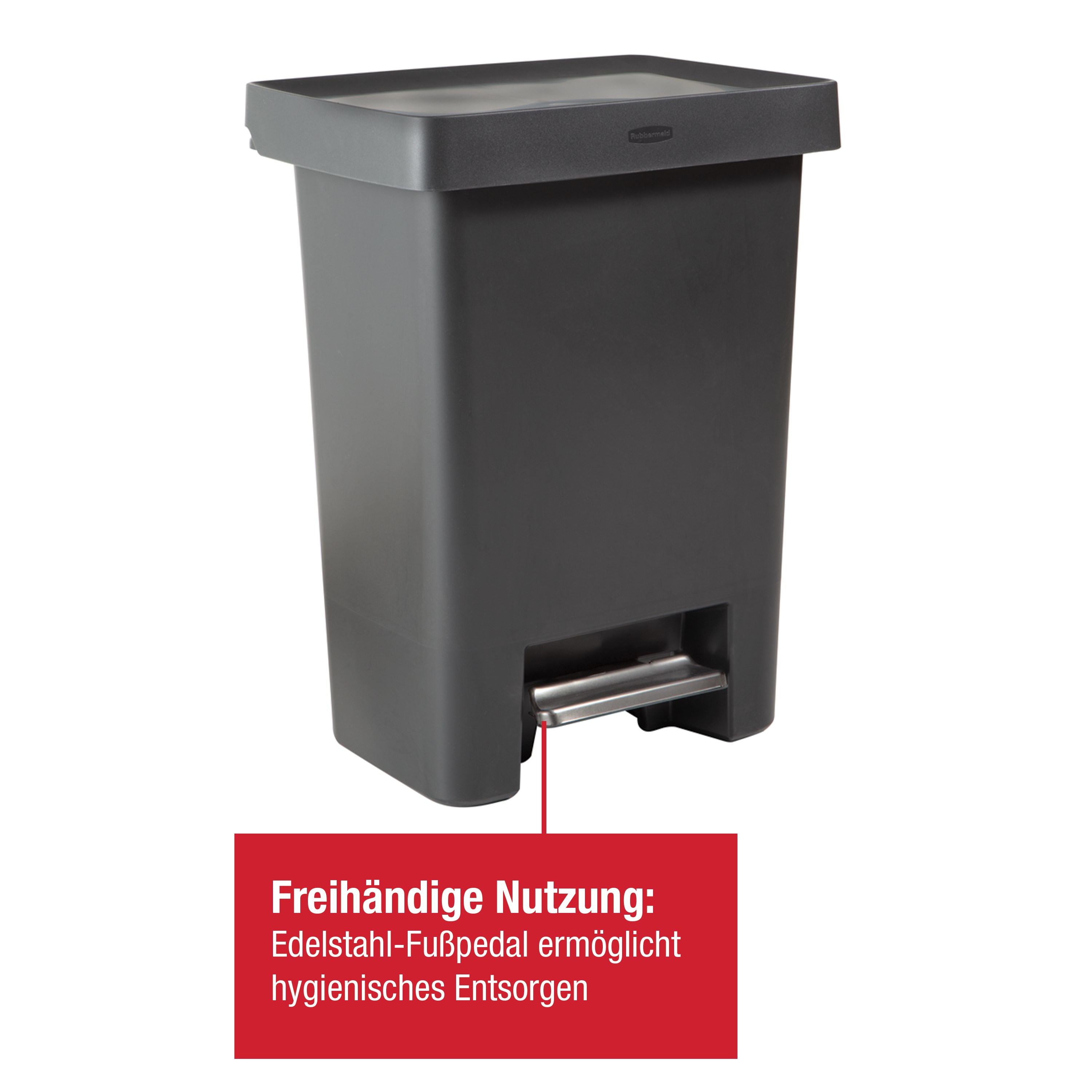 Rubbermaid Premier Series 71L/19G Step-On Bin, Charcoal, Single or Dual Stream Thumbnail 4