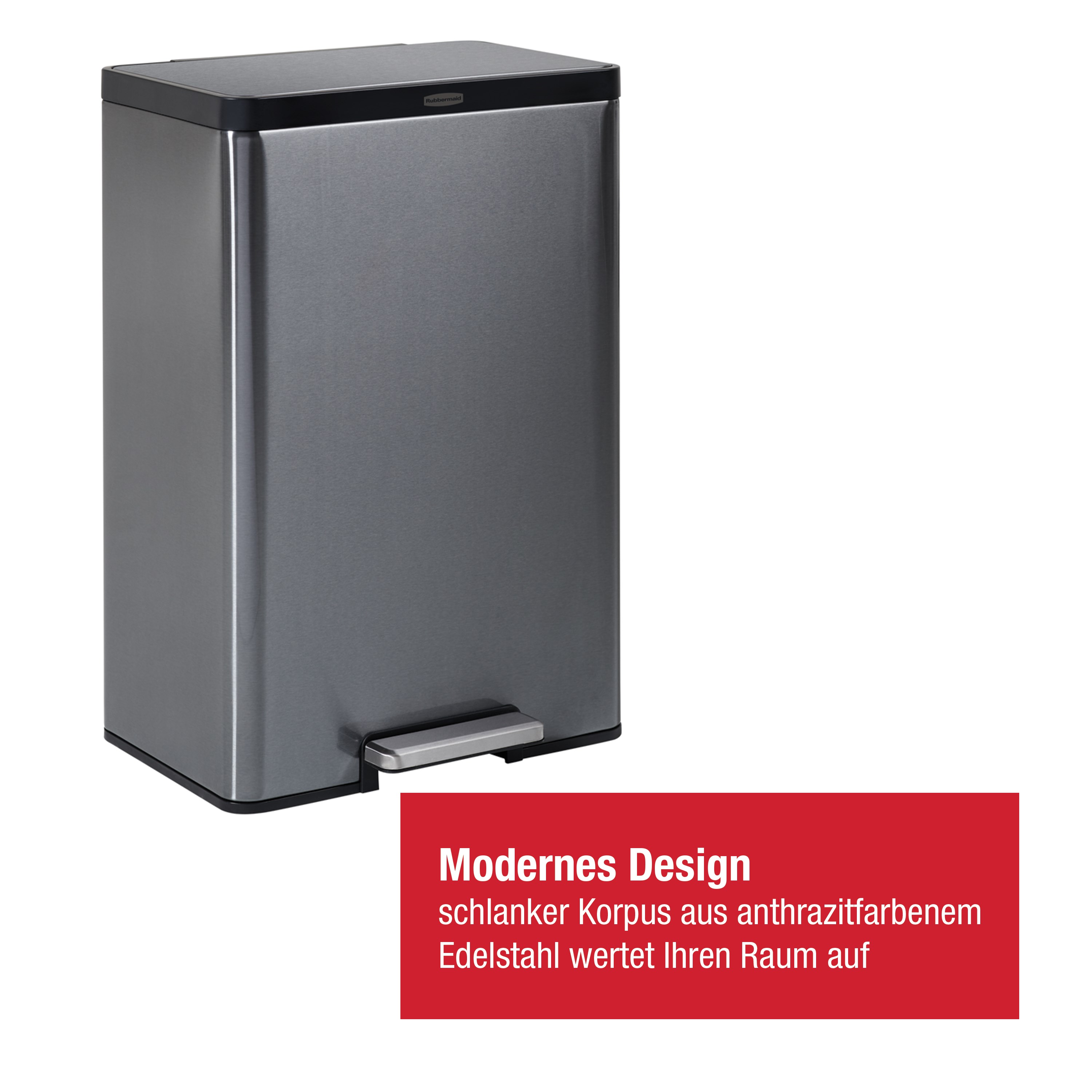 Rubbermaid Elite 45L/12G Stainless Steel Step-On Bin Thumbnail 1