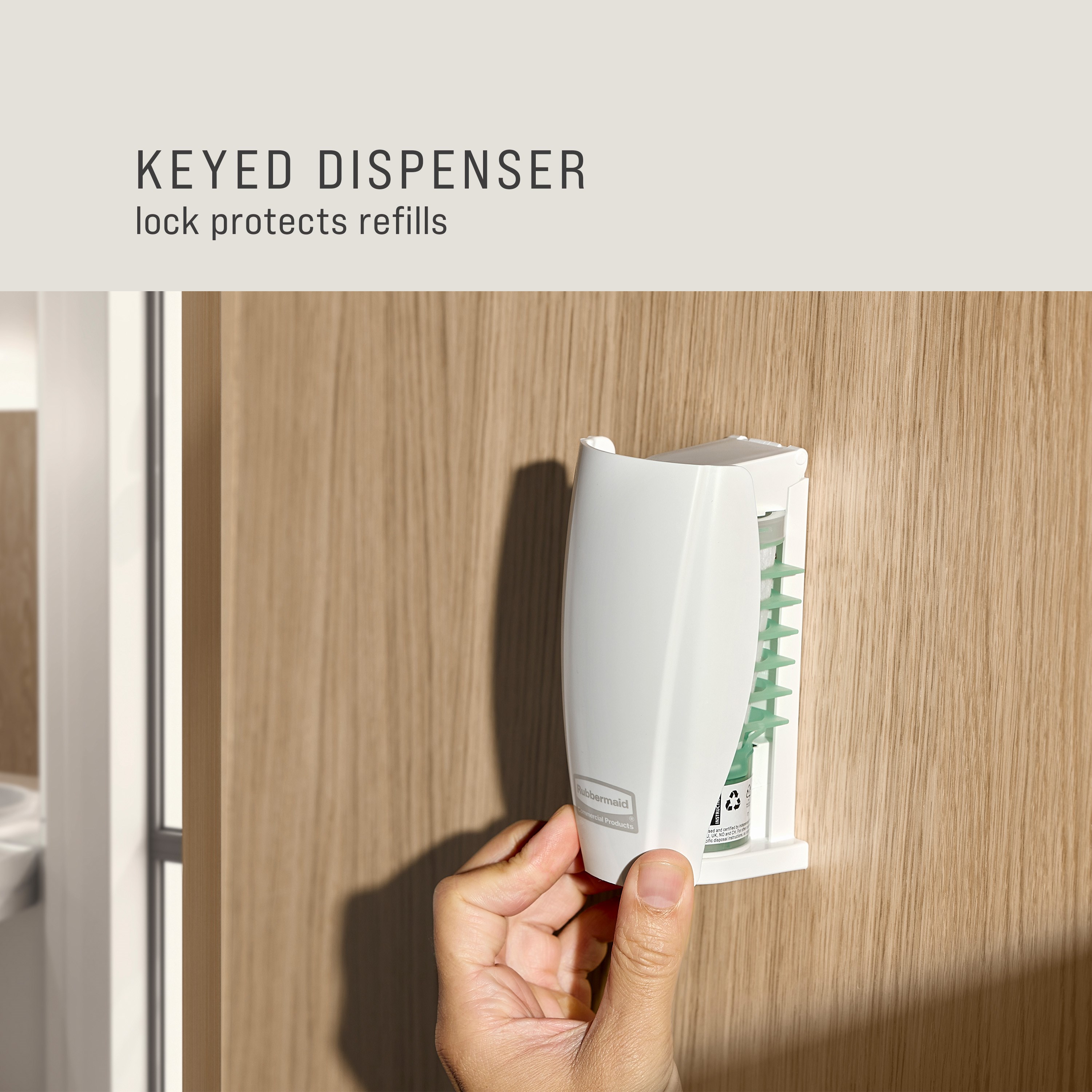 Battery free Passive Air Care Dispenser compatible with CirculAir 90™ Air Care Refills, delivering uninterrupted performance and 90 days or more of maintenance-free fragrance.