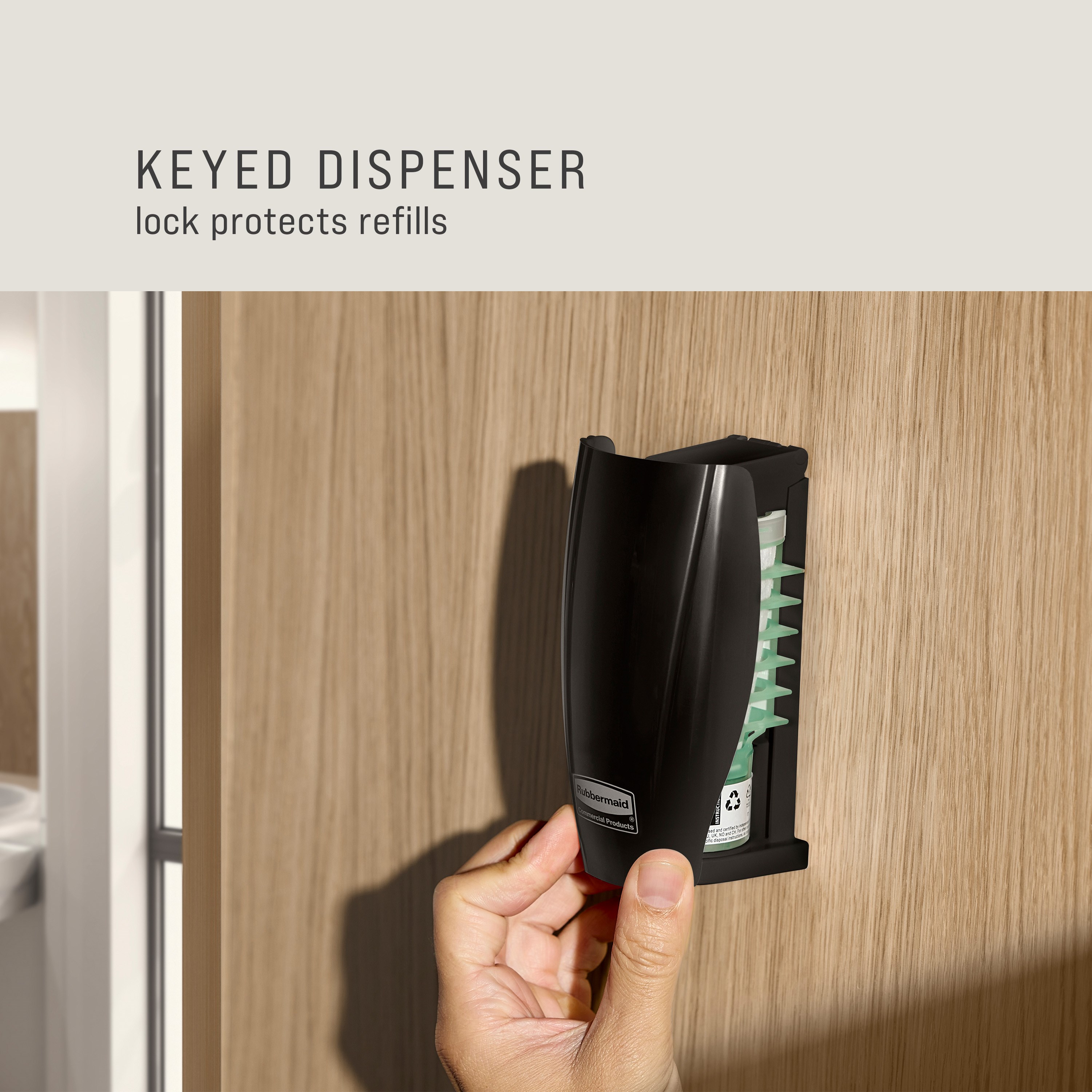 Battery free Passive Air Care Dispenser compatible with CirculAir 90™ Air Care Refills, delivering uninterrupted performance and 90 days or more of maintenance-free fragrance.