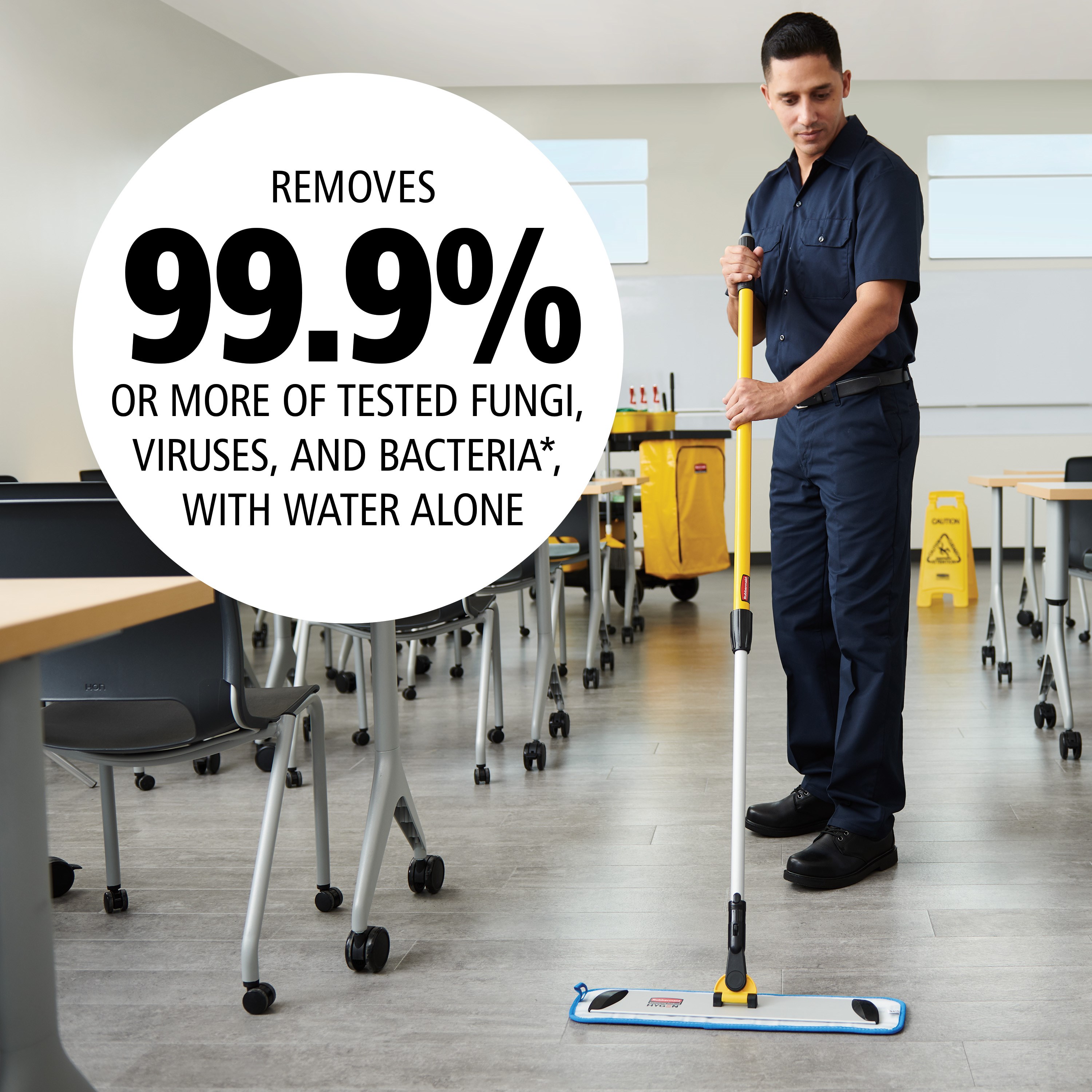 HYGEN™ Microfiber is proven to remove 99.9% or more of tested fungi, viruses, and bacteria*. Combining superior microfiber with a built-in scrubber, HYGEN™ Microfiber helps prevent cross-transmission and reduces the risk of healthcare-associated infections.