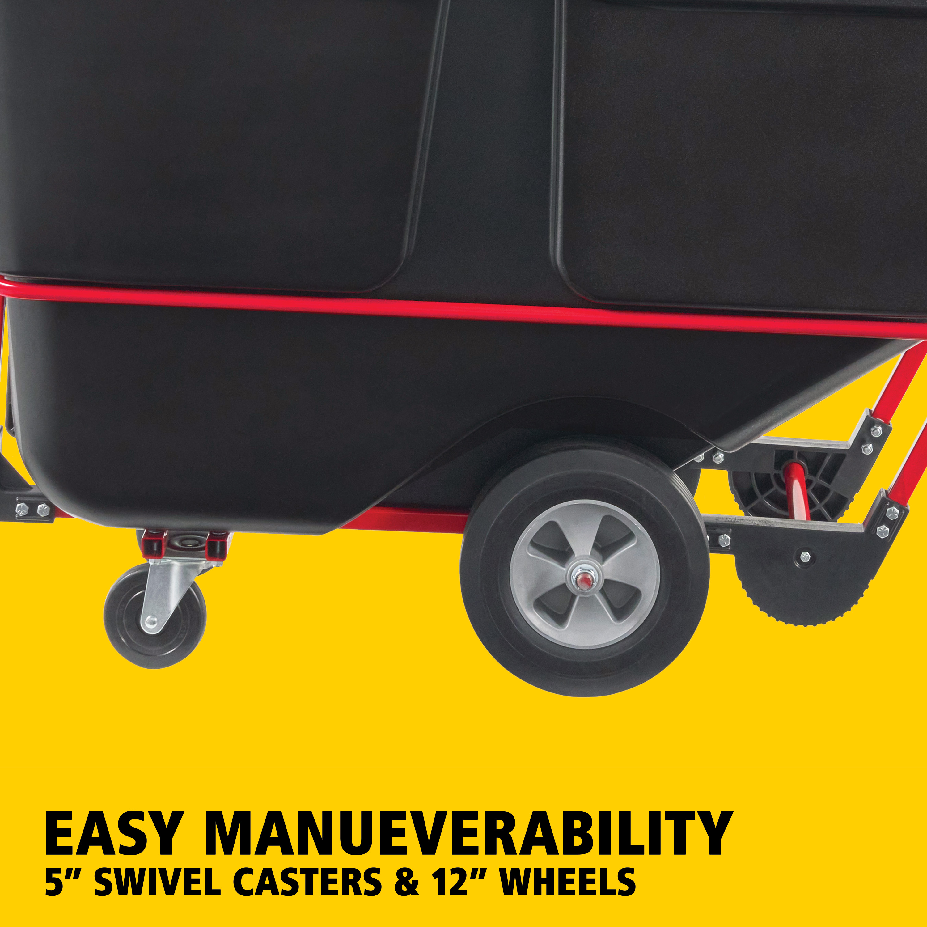 The BRUTE Heavy-Duty Tilt Truck has industrial strength construction and can transport heavy loads up to 2,100 lbs. with ease.