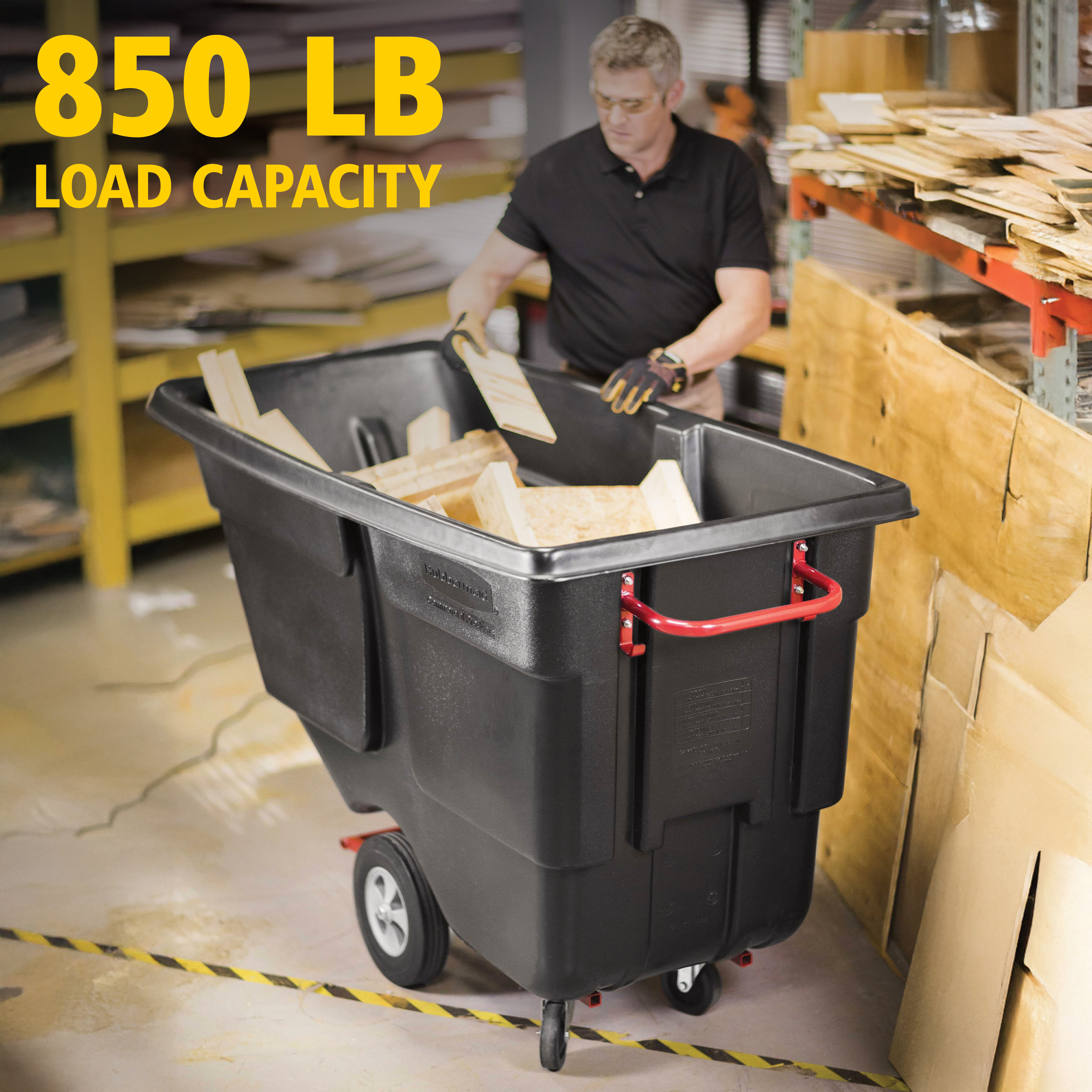 The Rubbermaid Commercial Tilt Truck ideal for collection, movement, disposable of waste and transport of general loads efficiently in any facility.