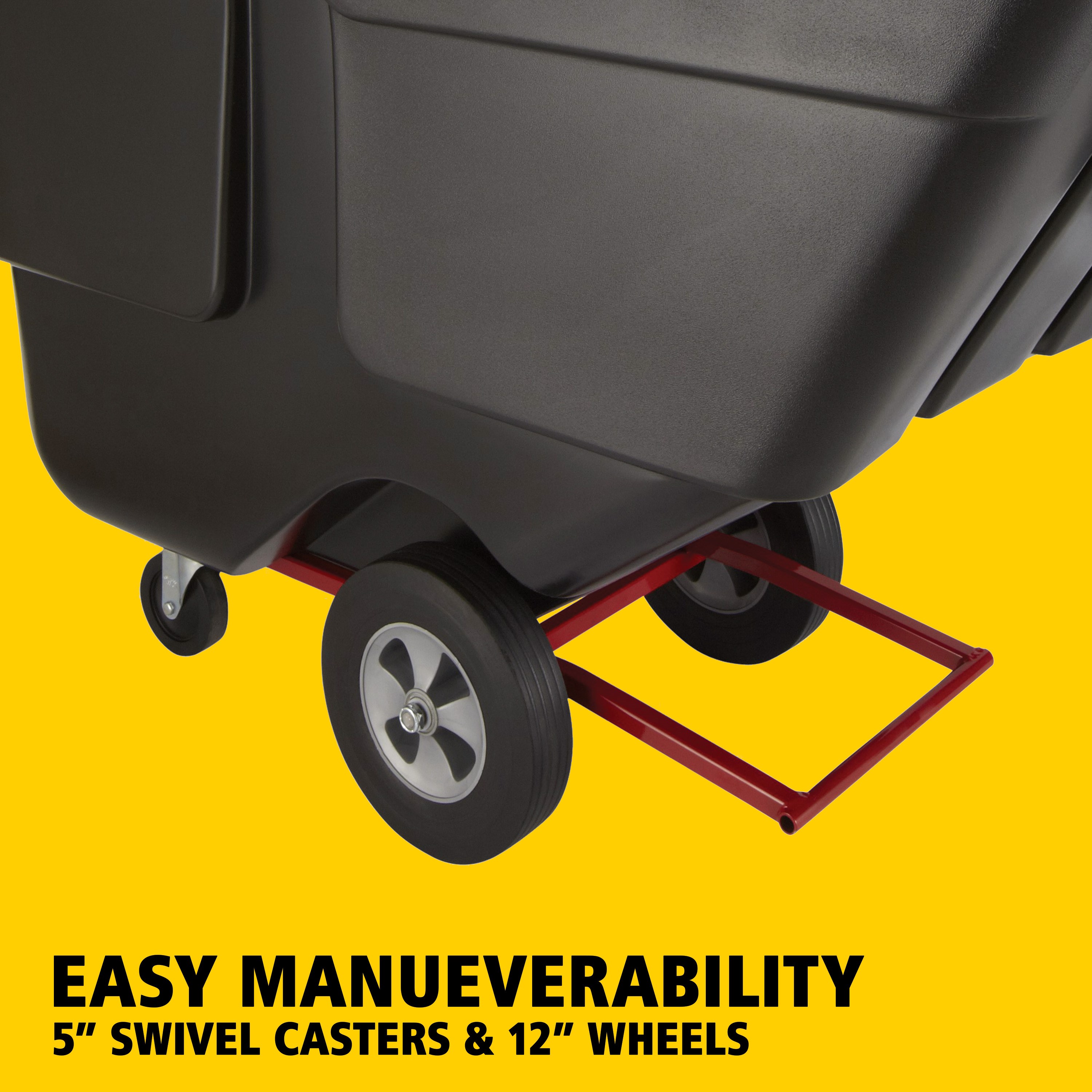 Durable rotational molded trucks handle heavy loads up to 850 lbs. with ease