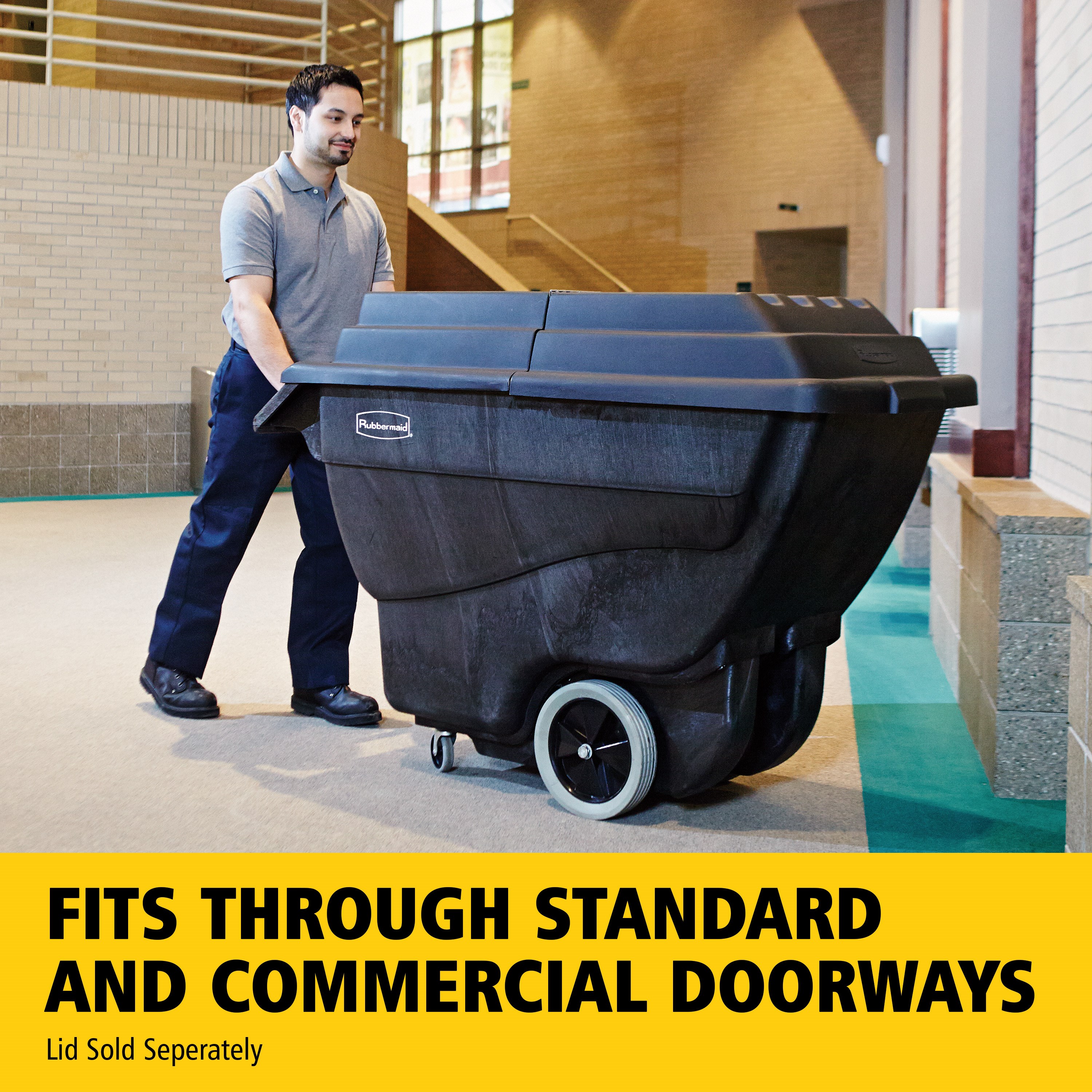 The Rubbermaid Commercial Tilt Dump Truck, Structural Foam, offers industrial strength construction to transport heavy loads up to 600 lbs.