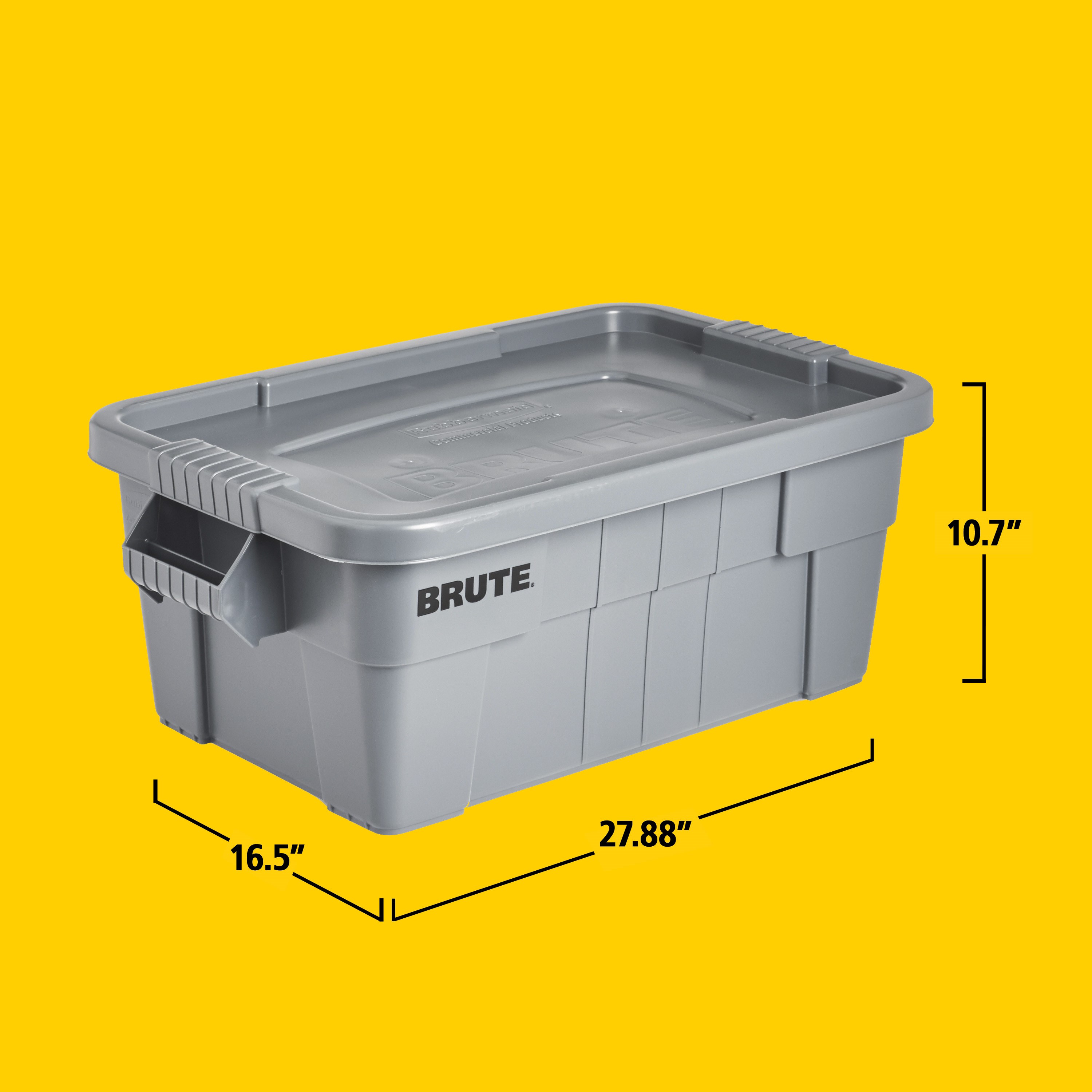 The BRUTE® Food Storage Tote with Lid is ideal for the food service industry, these plastic food storage containers meet NSF/ANSI Standard 2 for use in food handling and processing.