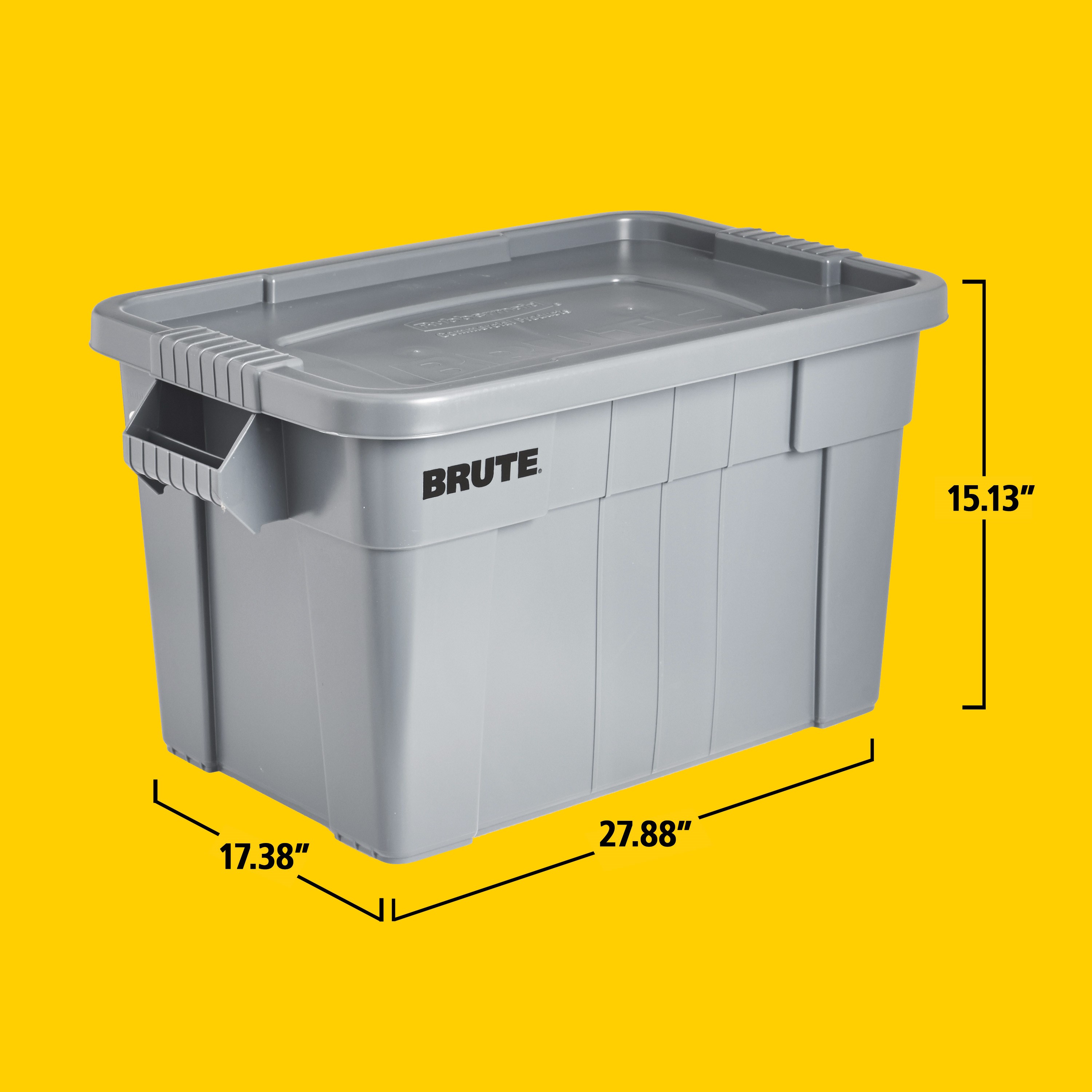 The BRUTE® Tote Storage Bin with Lid is a heavy-duty storage container. Ideal for the food service industry, these plastic food storage containers are NSF-certified for use in food handling and processing.