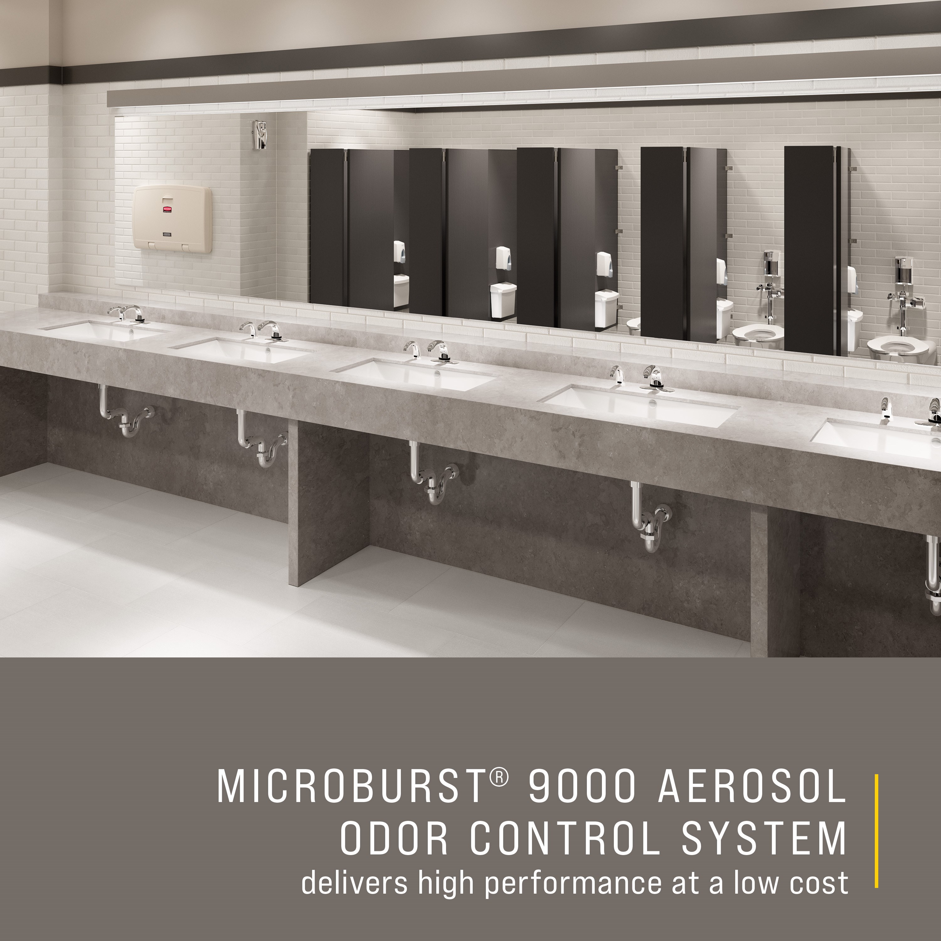 Microburst® 9000 aerosol odor control systems deliver a cost-effective, programmable solution with all the power and performance of standard dispensers.