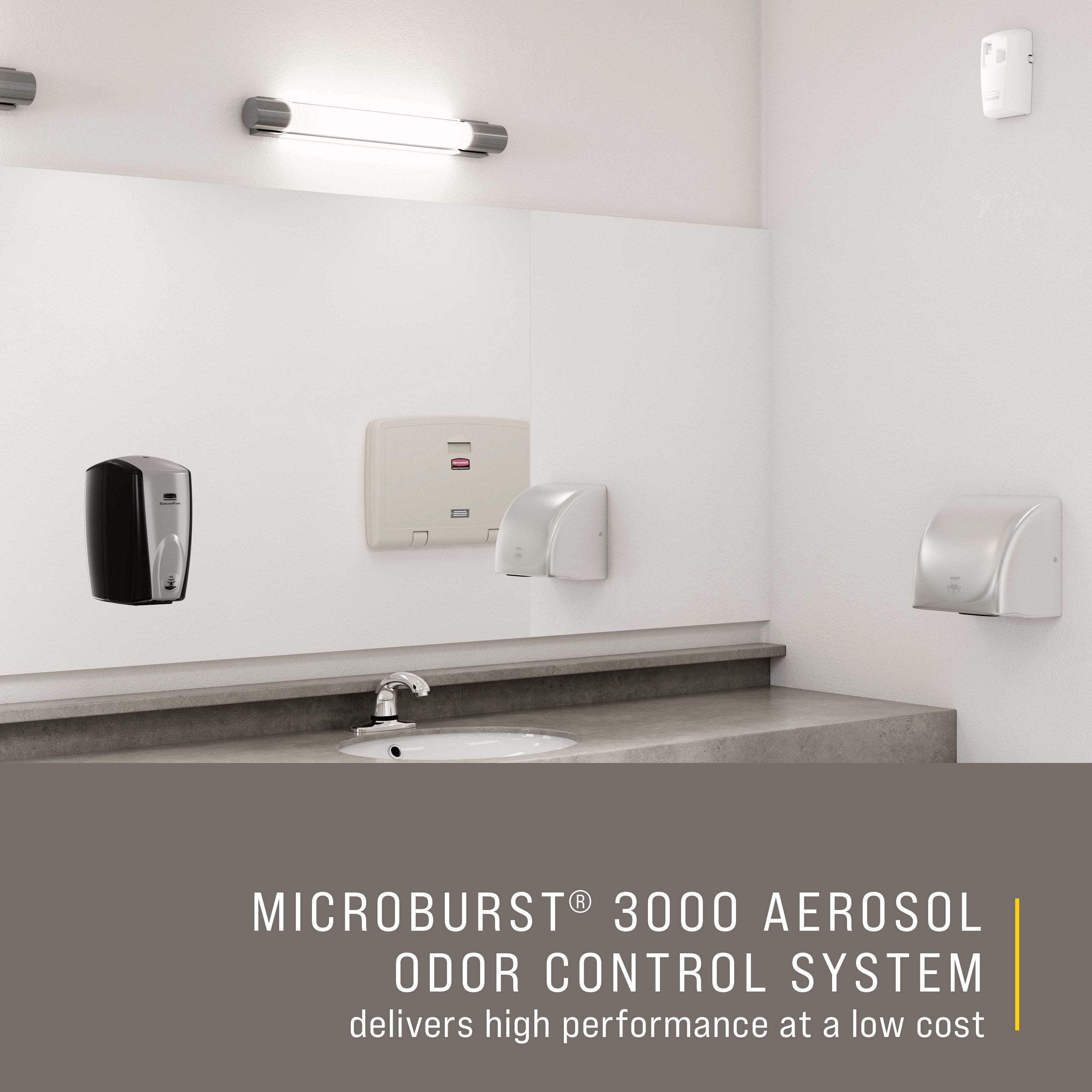 Microburst® 3000 aerosol odor control systems deliver a cost-effective, programmable solution with all the power and performance of standard dispensers.