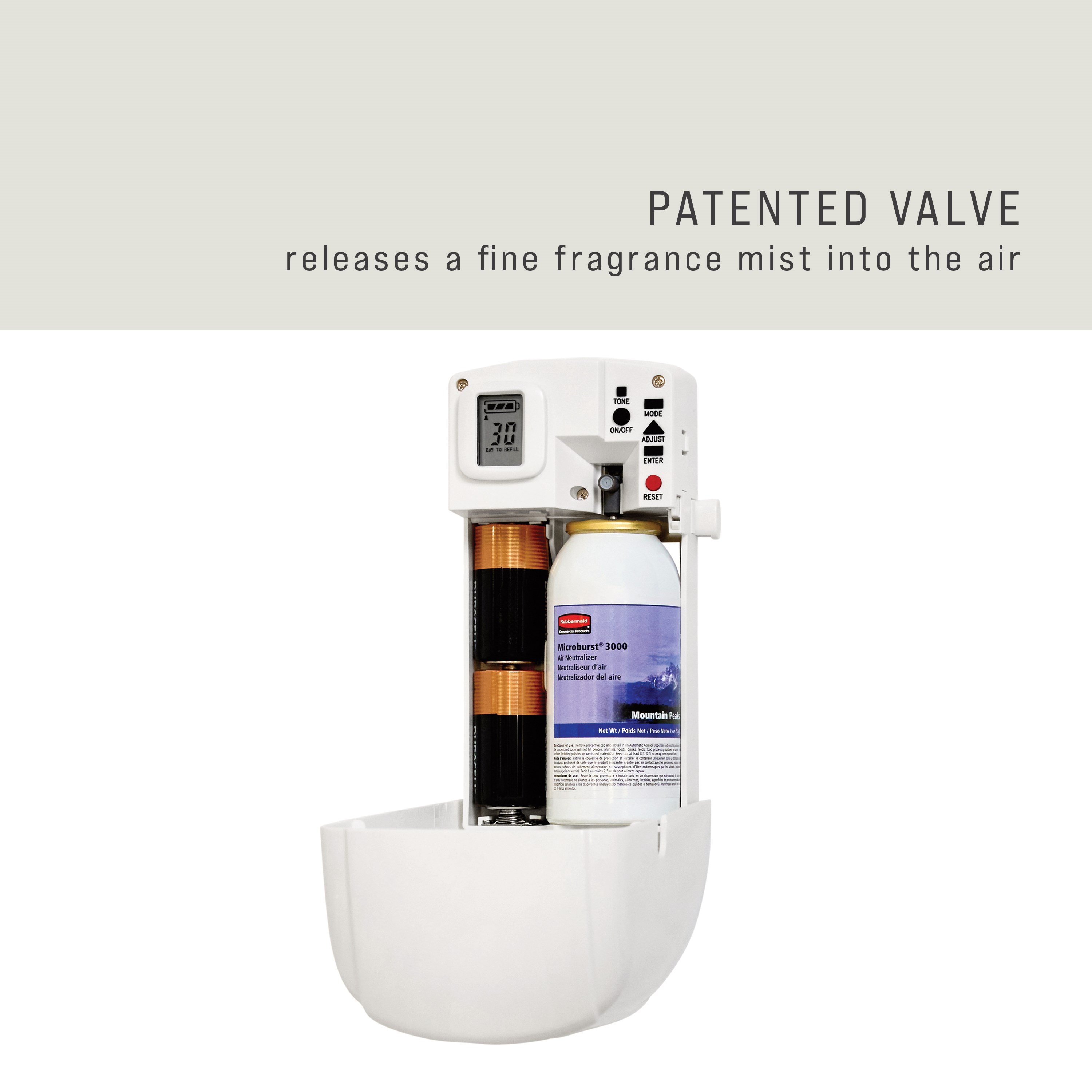 Microburst® 9000 refills feature high quality, fresh fragrances that last for 9000 sprays or up to 180 days.