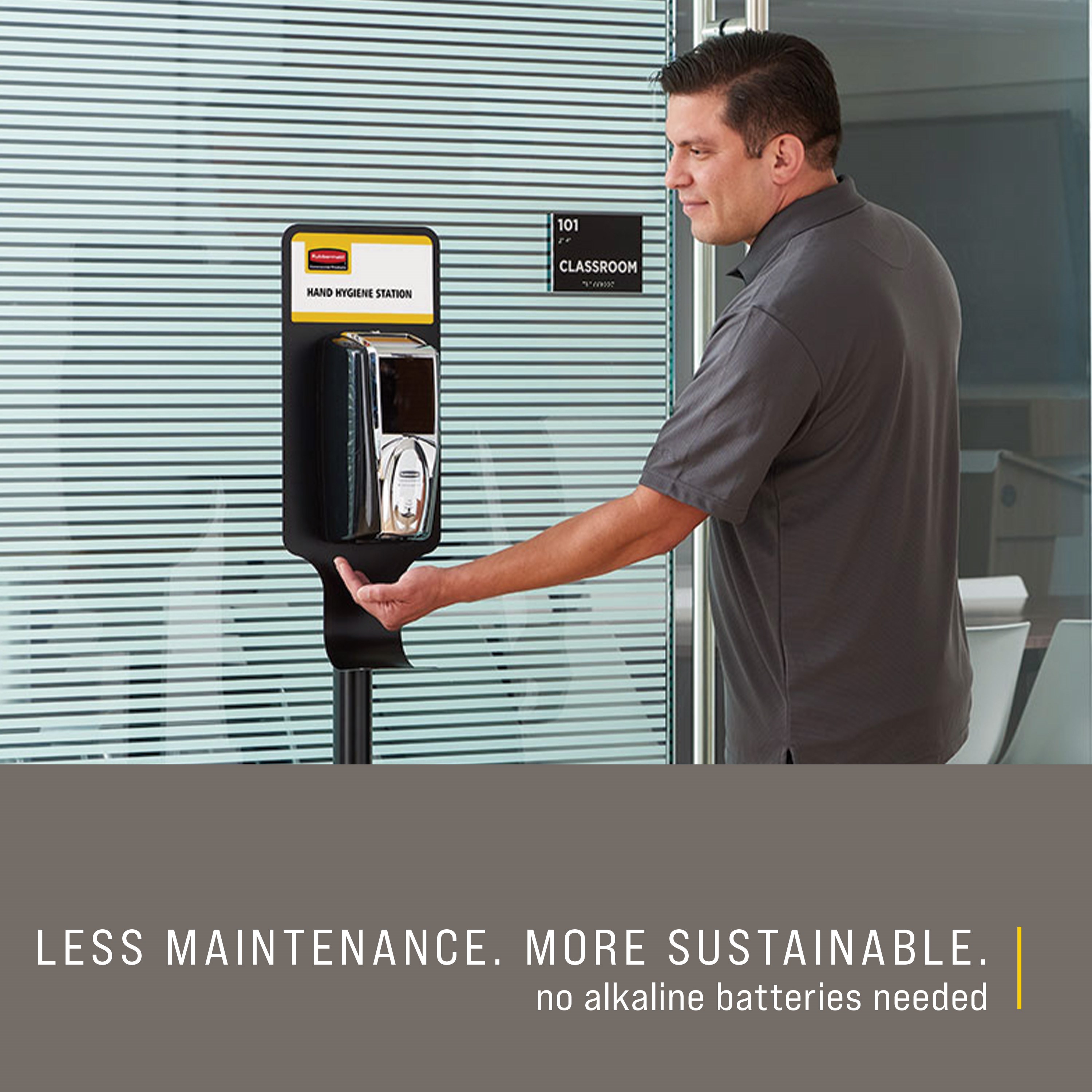 The AutoFoam Dispenser with LumeCel™ Technology is a touch-free dispenser that automatically delivers controlled amounts of soap or sanitizer to help reduce cross-contamination. LumeCel™ technology efficiently powers dispensers using only indoor light and eliminates the need to purchase, store, replace and dispose of alkaline batteries.