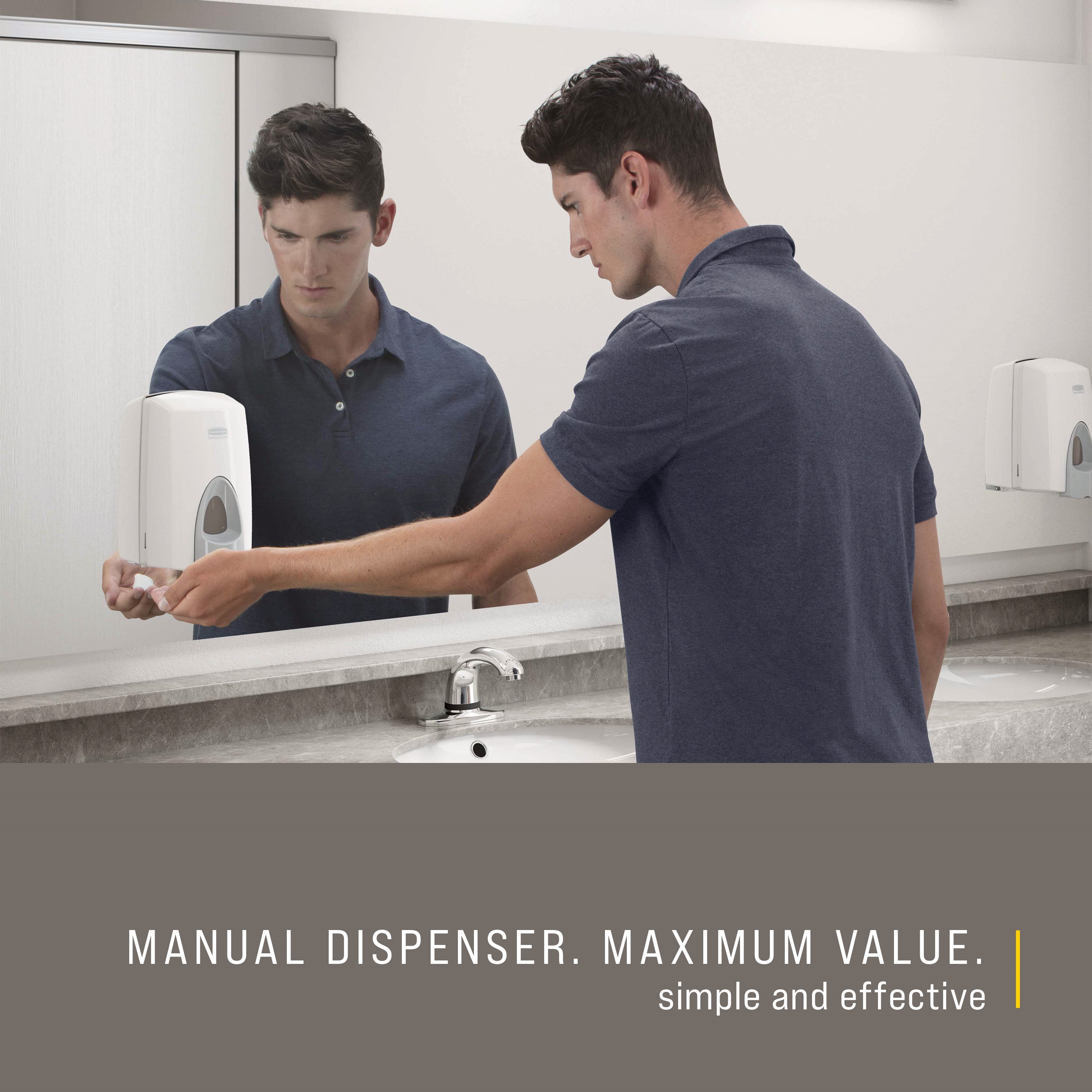 The Manual Foam Dispenser is a wall-mounted system that offers the perfect balance between quality and value.