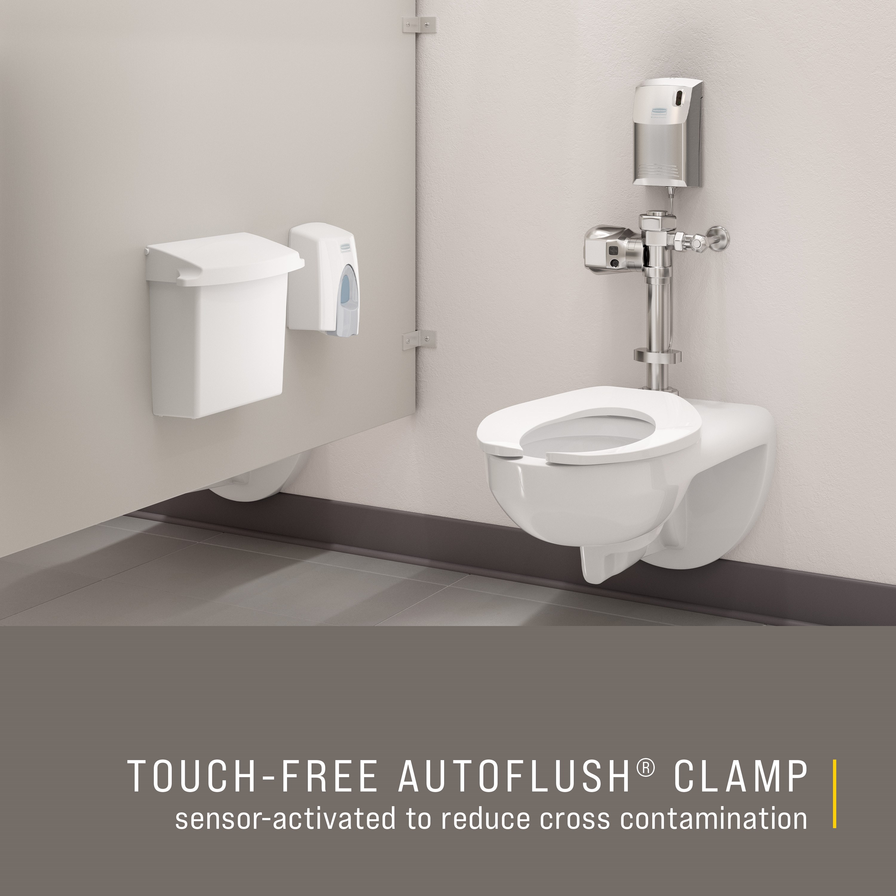 The AutoFlush® Clamp for toilets is a touch-free, sensor-activated system that eliminates the potential for cross-contamination and promotes good hygiene.