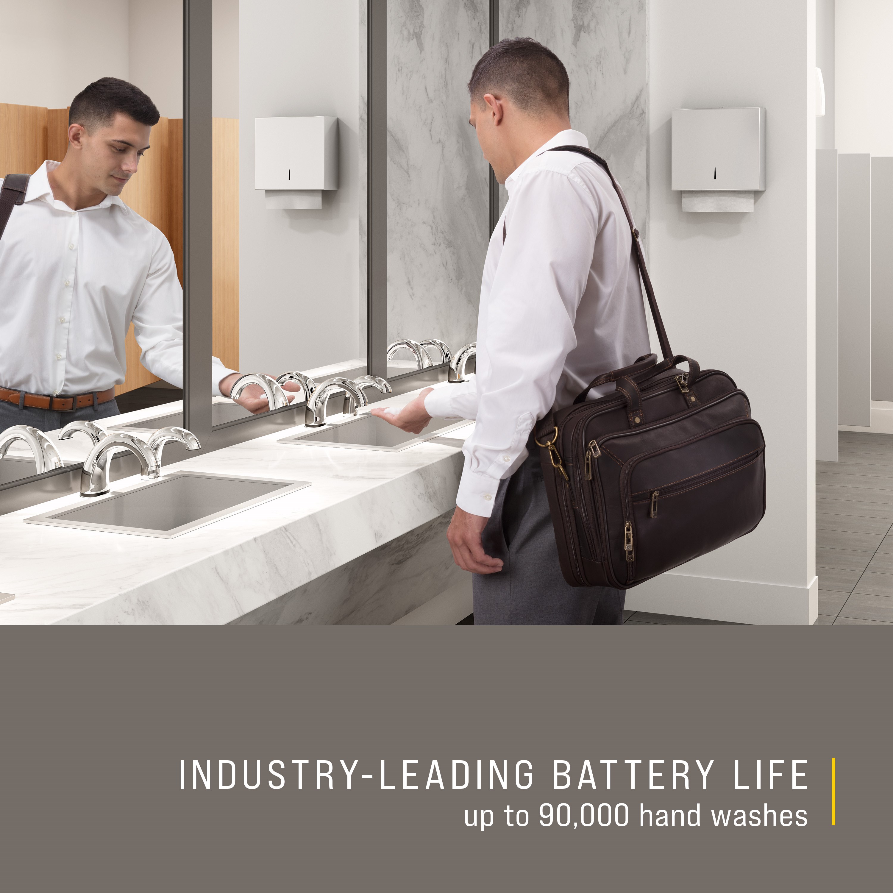 The OneShot® Foam Dispenser is a touch-free, automatic dispenser that helps prevent the spread of germs and bacteria. Luxurious formulas encourage healthy handwashing, and Smart Sensor™ technology detects hands, automatically delivering the perfect amount of soap — every time.