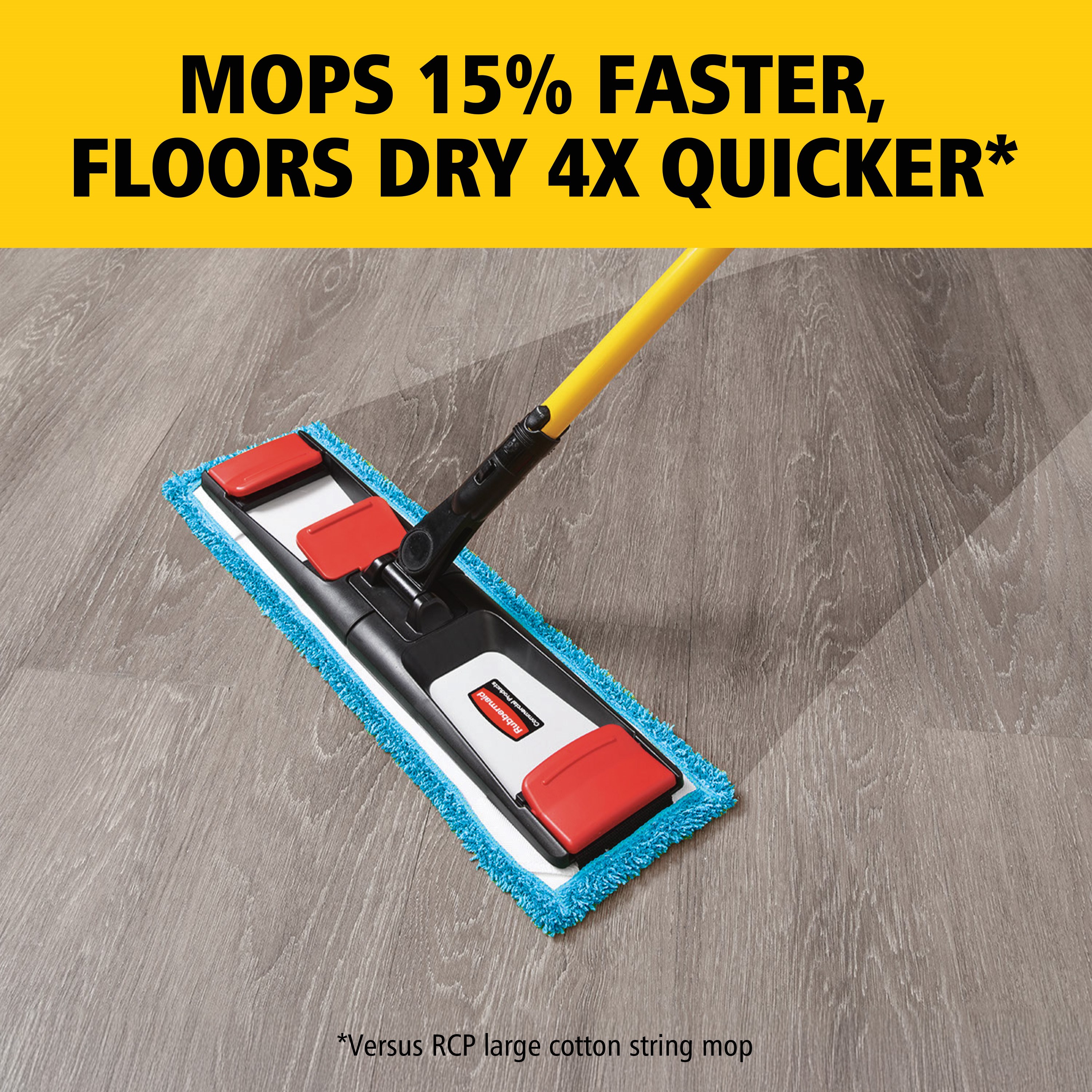 The Adaptable Flat Mop Kit is made for ergonomic microfiber mopping in large spaces using your existing WaveBrake® Mop Bucket.