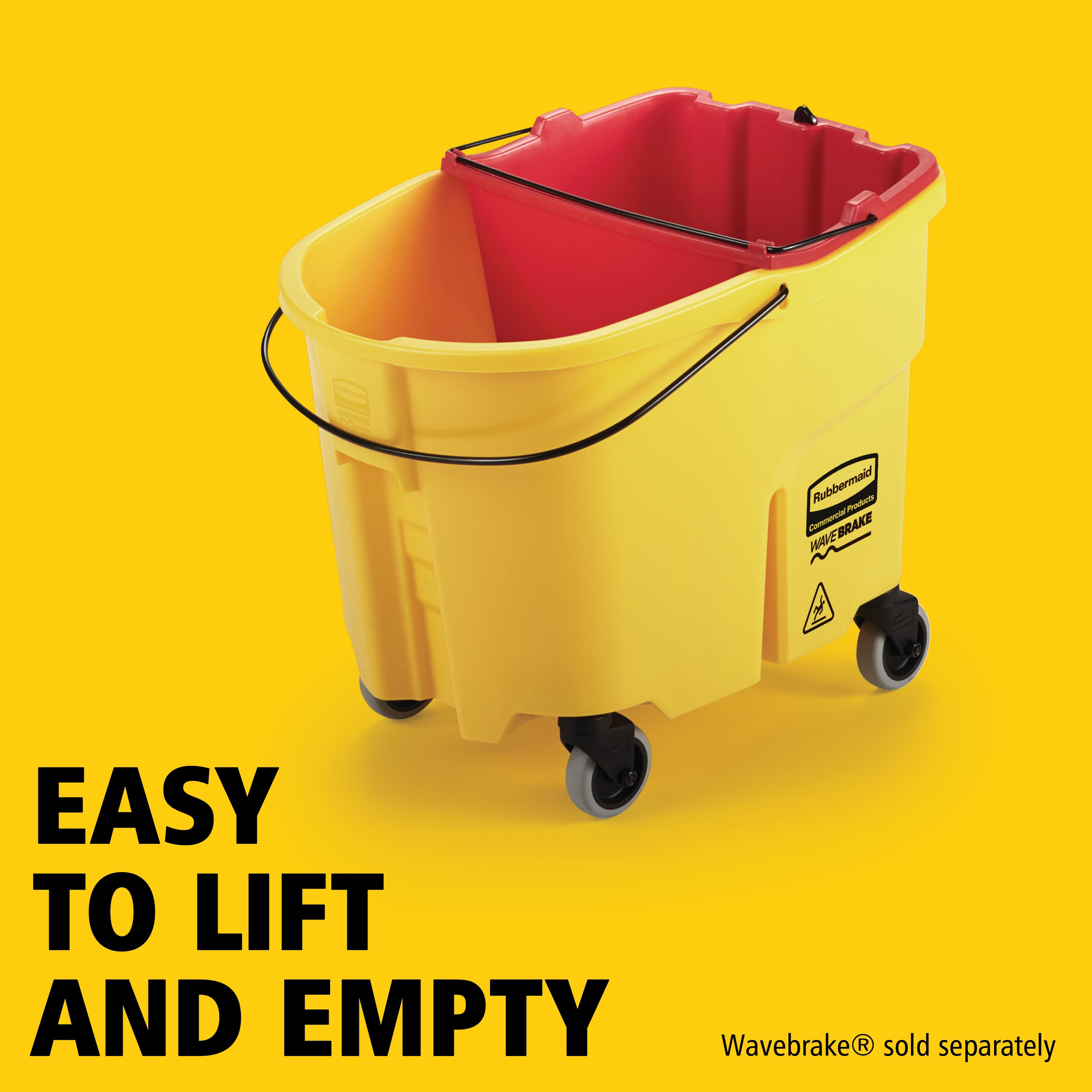 The Rubbermaid Commercial WaveBrake® Dirty Water Bucket keeps dirty water separate from clean water, helping to reduce the potential for cross-contamination. Executive Series™ WaveBrake® include the dirty water bucket as standard.