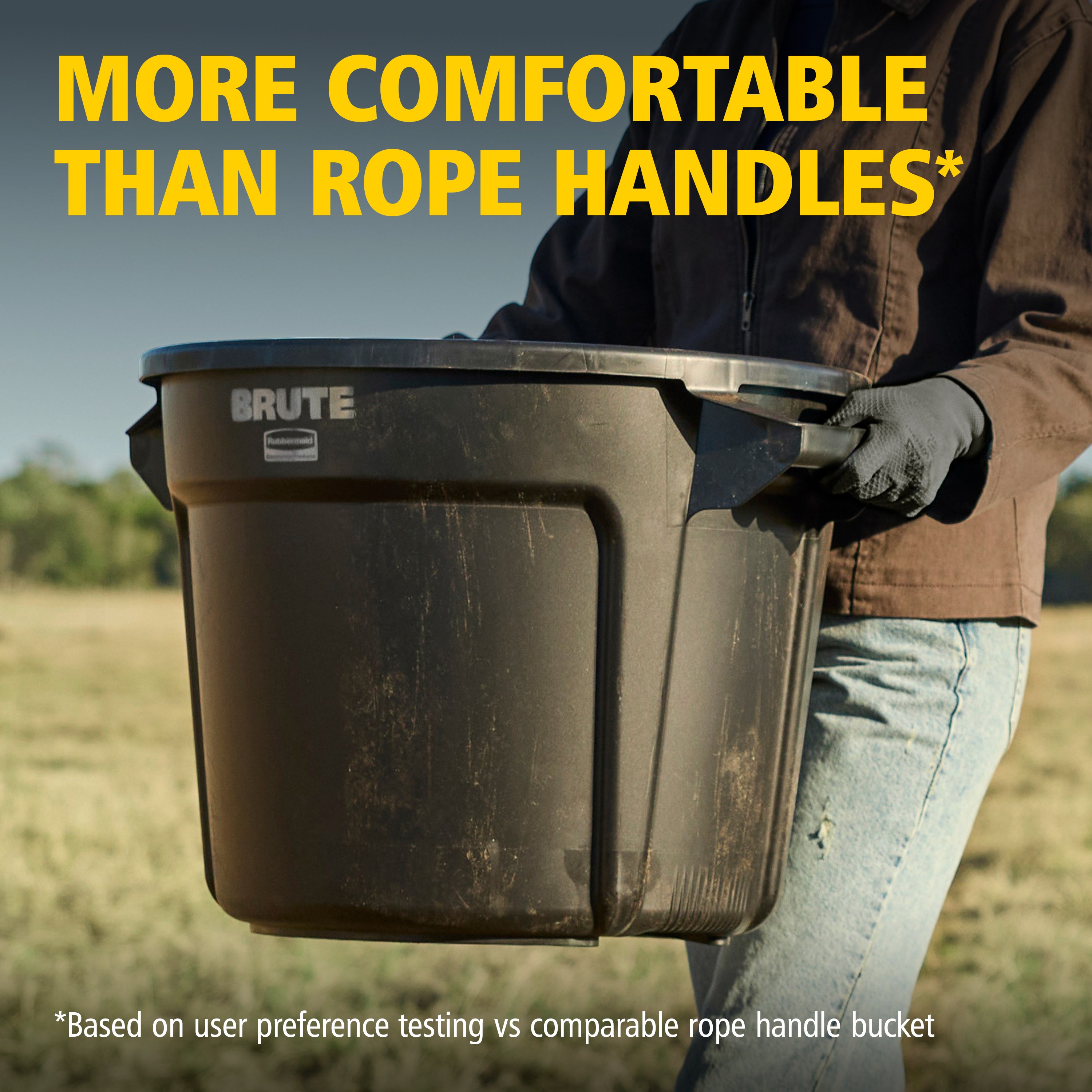 BRUTE® 18 gallon Utility Tub delivers rugged performance built for the demands of farm life. Ergonomically designed built-in handles provide a comfortable grip, while underside handle provides better control when dumping.