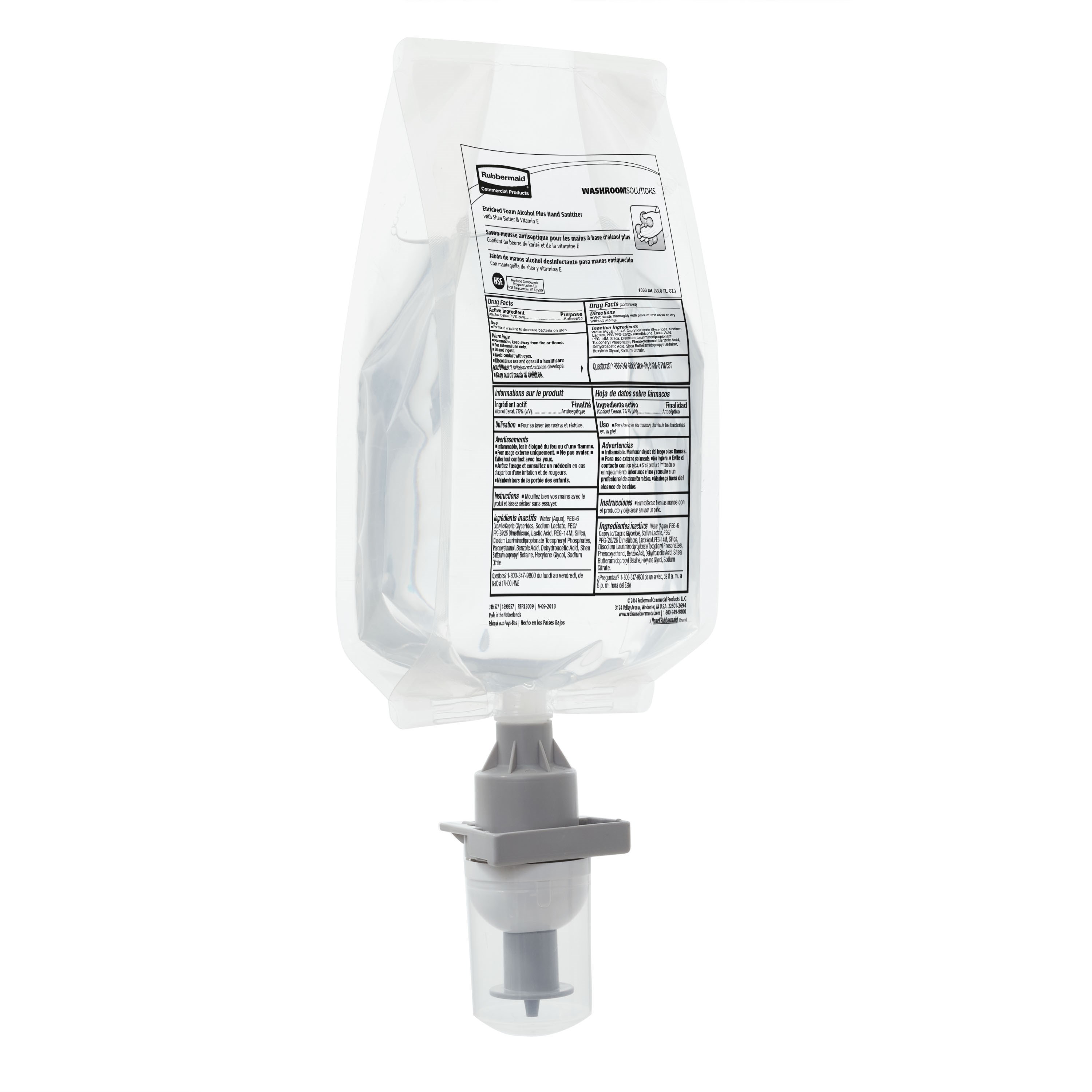 The Alcohol Plus Foam Hand Sanitizer refill is for use in a FLex™ Dispenser. The moisture enriched sanitizer formula dispenses in a light, airy consistency that acts quickly to kill microorganisms on hands. Use frequently between handwashes to maintain hand hygiene.